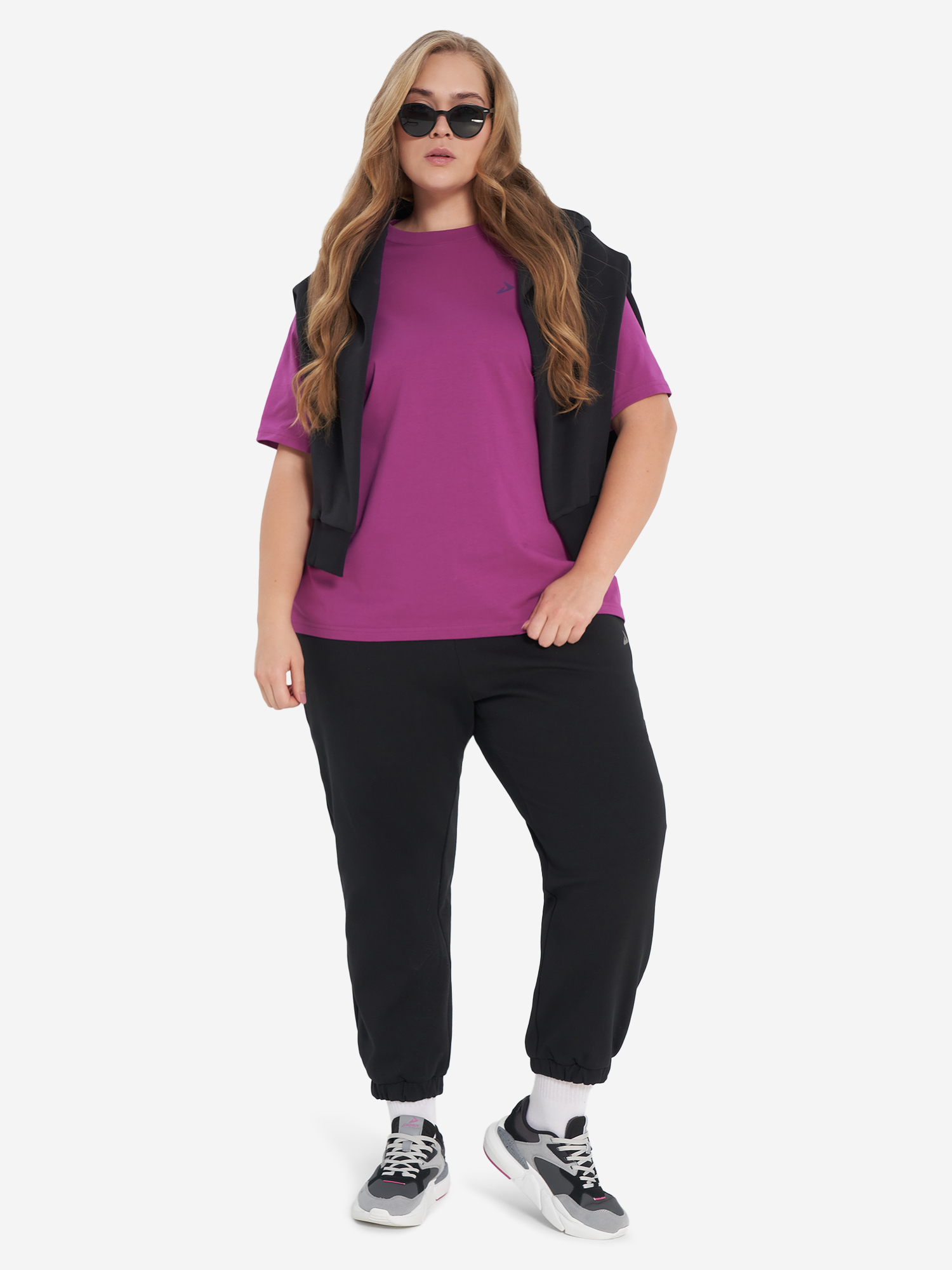 фото Брюки женские оверсайз demix, plus size, черный
