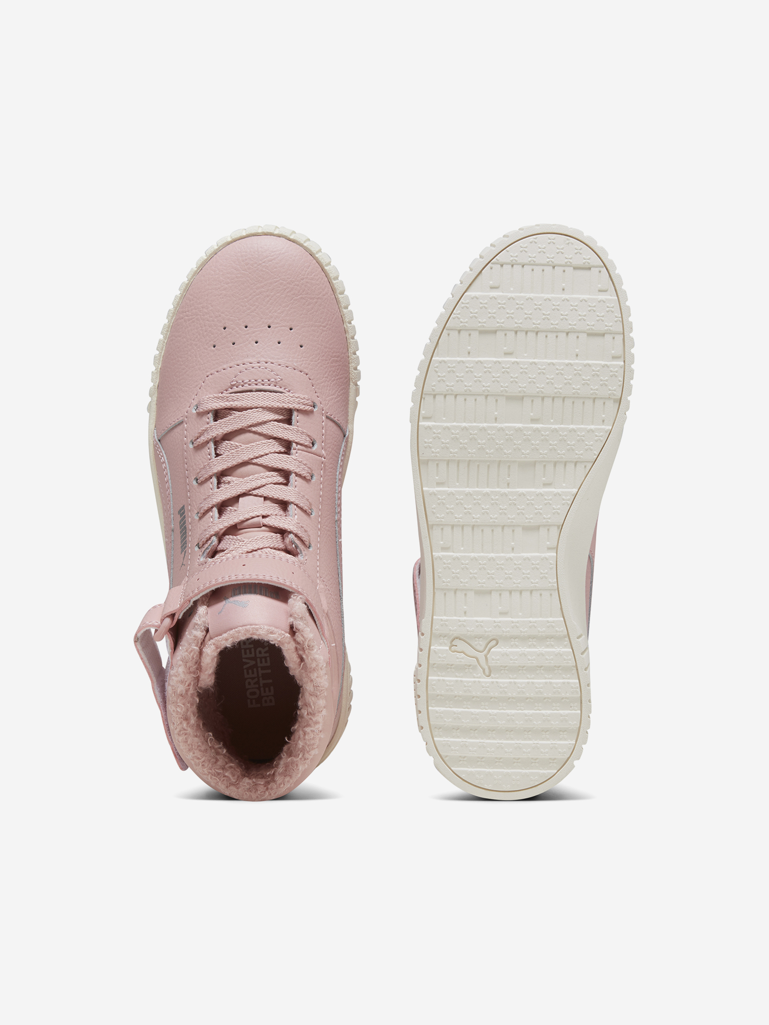 фото Кеды утепленные для девочек puma carina 2.0 mid wtr jr, розовый