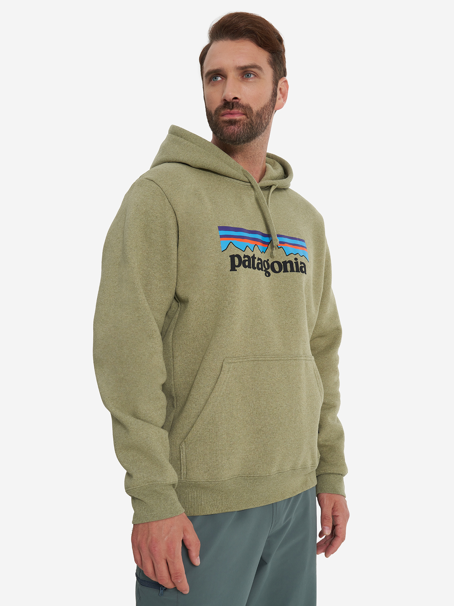 фото Худи мужское patagonia logo uprisal, зеленый