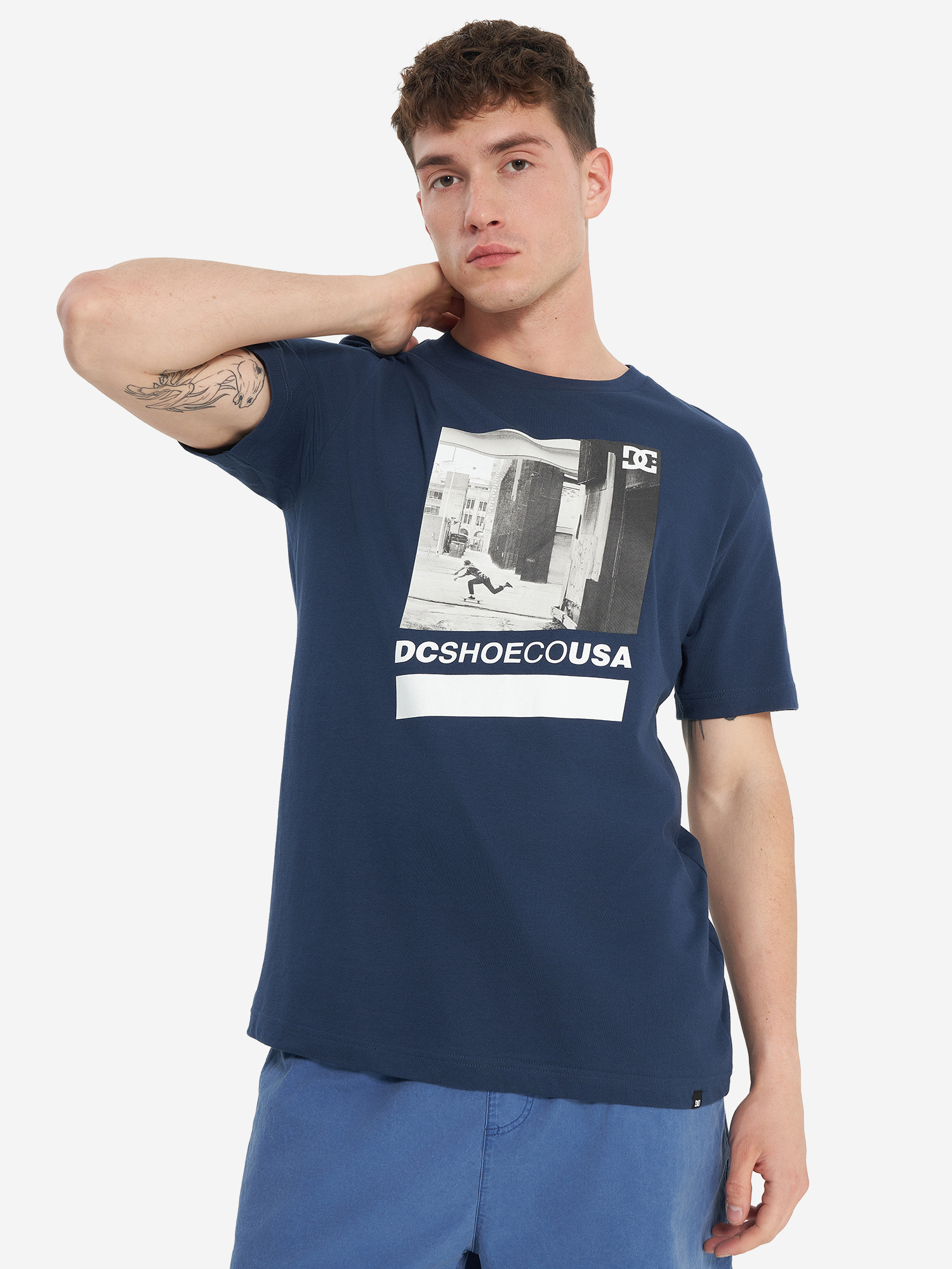фото Футболка мужская dc shoes essy street scene, синий
