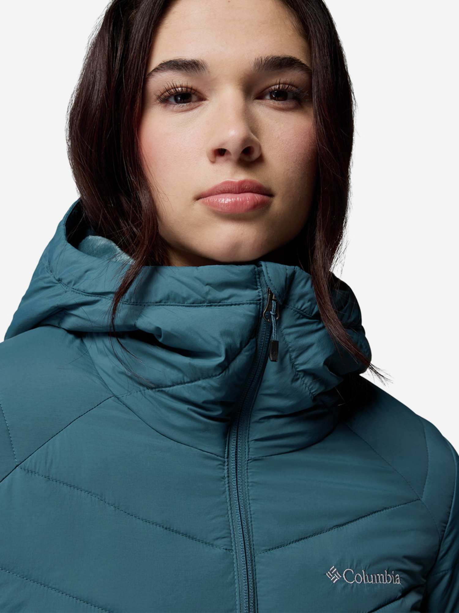 фото Куртка утепленная женская columbia joy peak ii mid jacket, голубой
