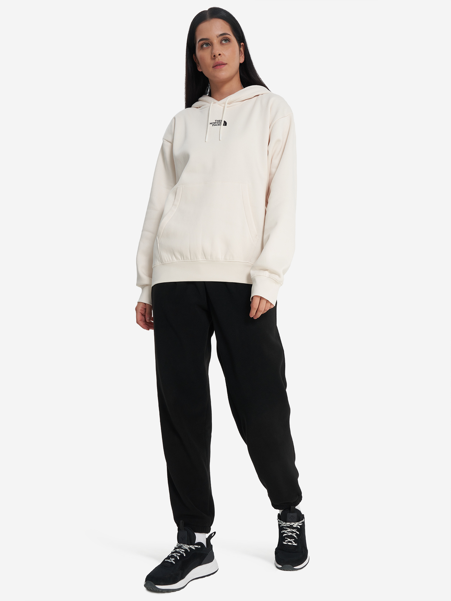 фото Худи женское оверсайз the north face essential, бежевый