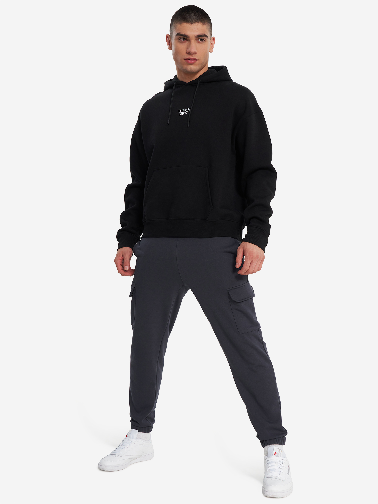 фото Худи мужское reebok nabeel mountain, черный