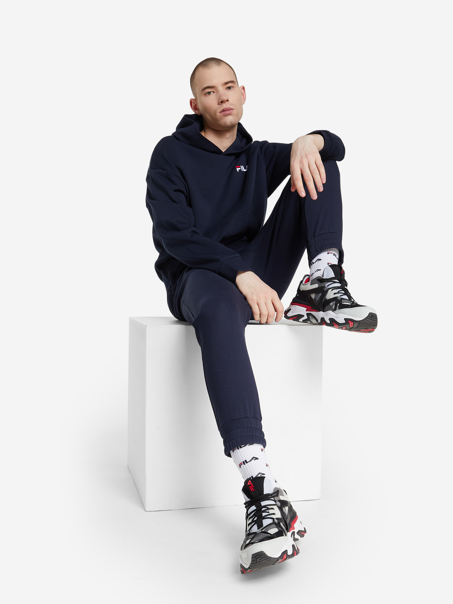 фото Худи мужское оверсайз fila, синий