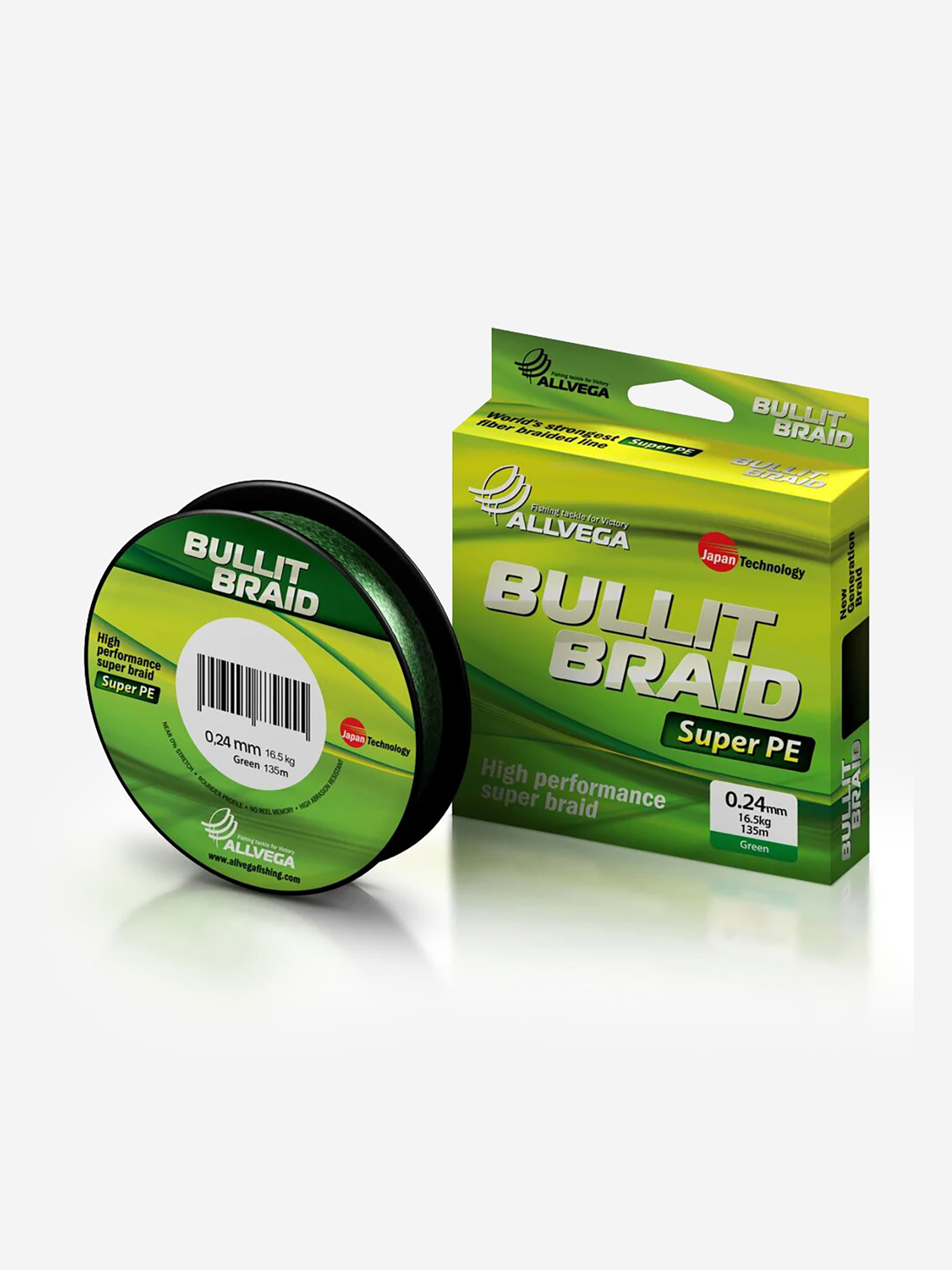 Шнур плетёный ALLVEGA "Bullit Braid" 135м тёмно-зелёный 0.24мм (16.5кг), Зеленый
Шнур плетёный ALLVEGA "Bullit Braid" 135м тёмно-зелёный 0.24мм (16.5кг), Зеленый