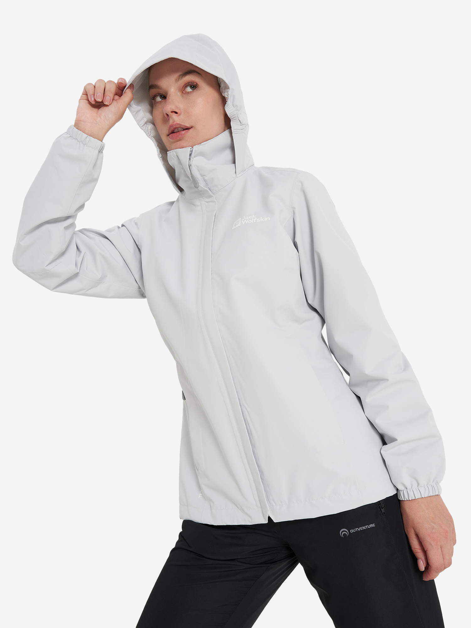 фото Куртка мембранная женская jack wolfskin stormy point, серый