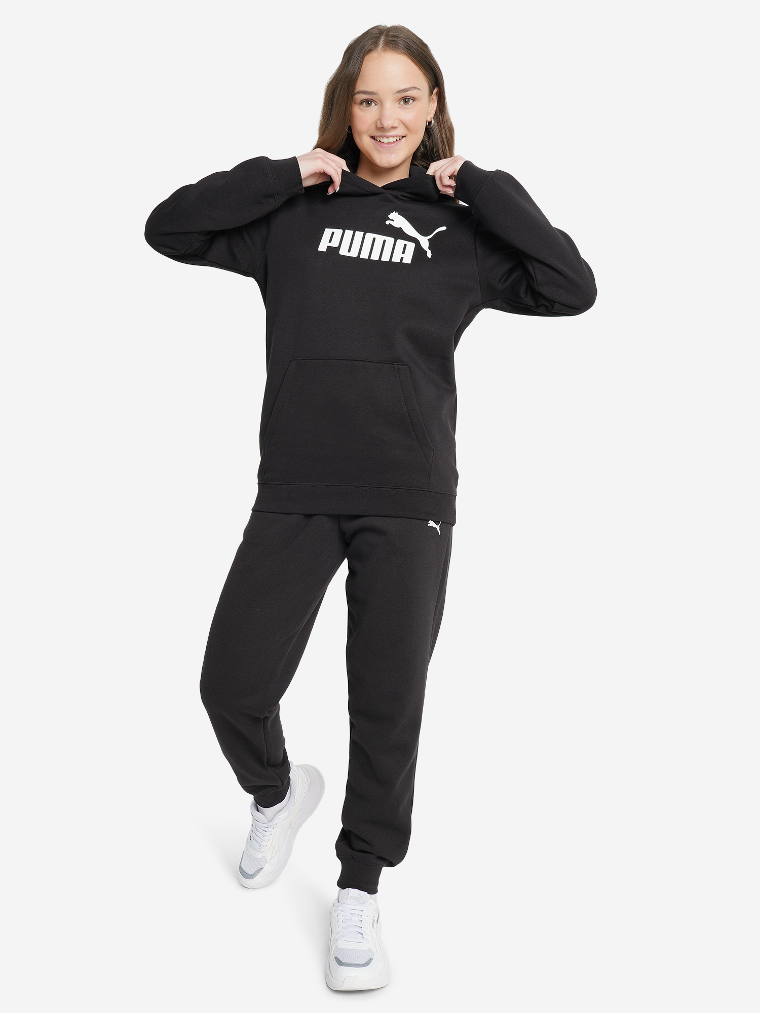 фото Худи для девочек puma ess, черный