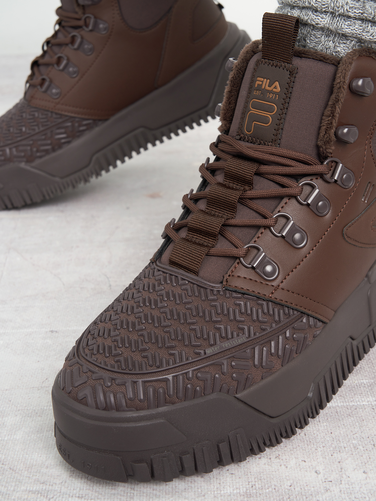 фото Кеды утепленные женские fila powder snkr, коричневый