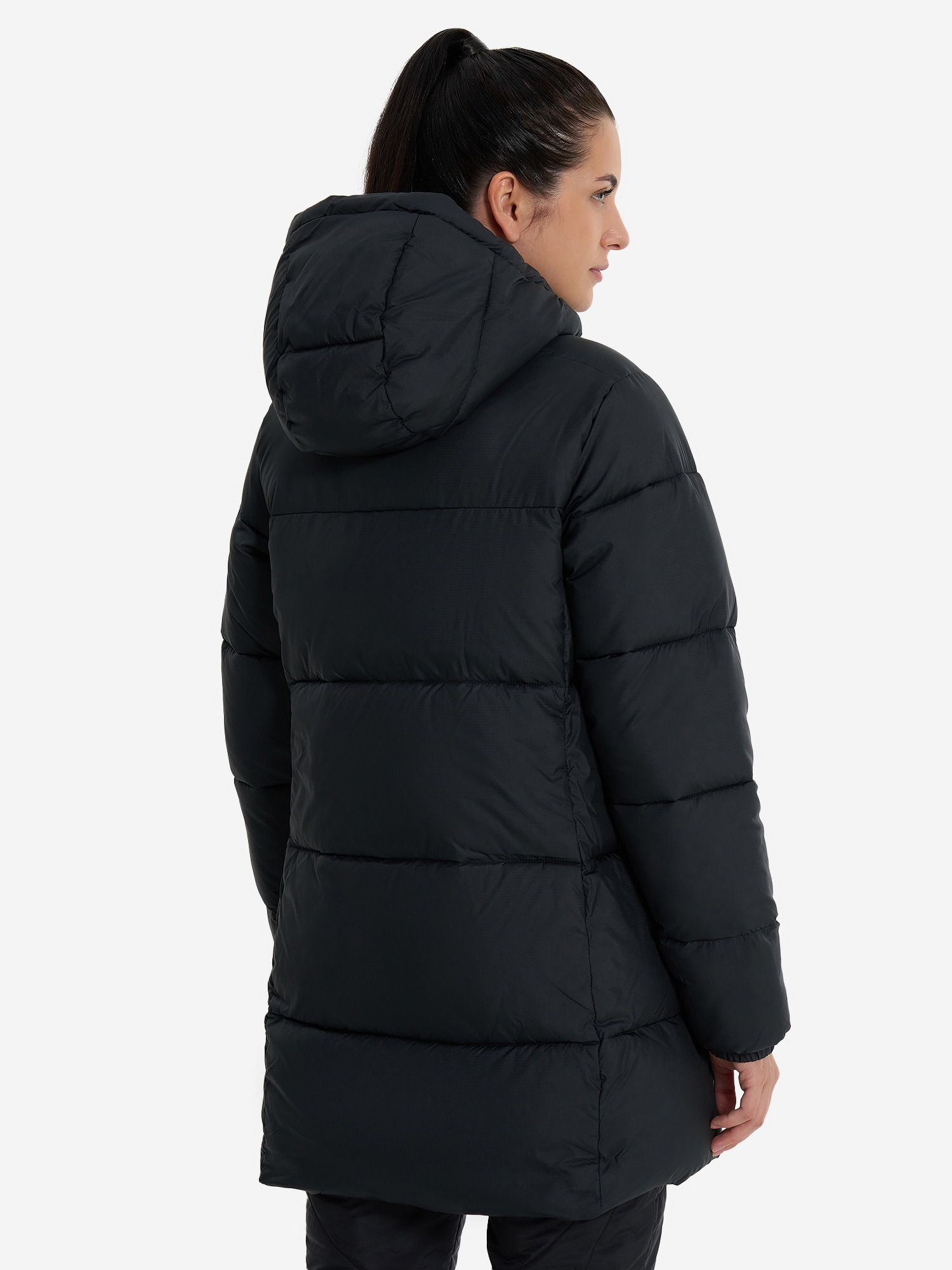 фото Куртка утепленная женская columbia puffect ii mid hooded jacket, черный