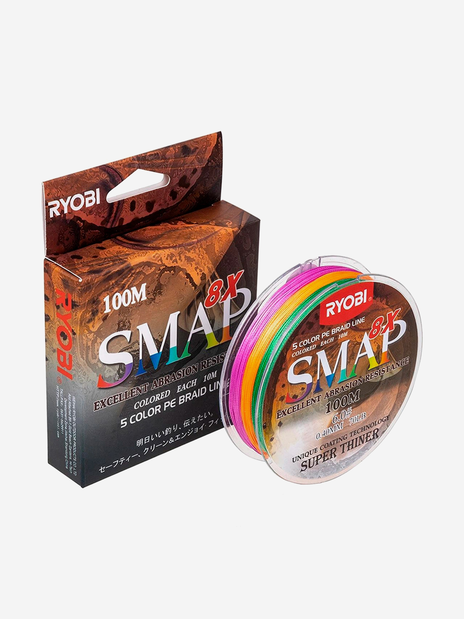 Шнур плетеный для рыбалки Ryobi SMAP PE8X, 100м, 0,405мм, 32кг, мультиколор, Мультицвет
Шнур плетеный для рыбалки Ryobi SMAP PE8X, 100м, 0,405мм, 32кг, мультиколор, Мультицвет