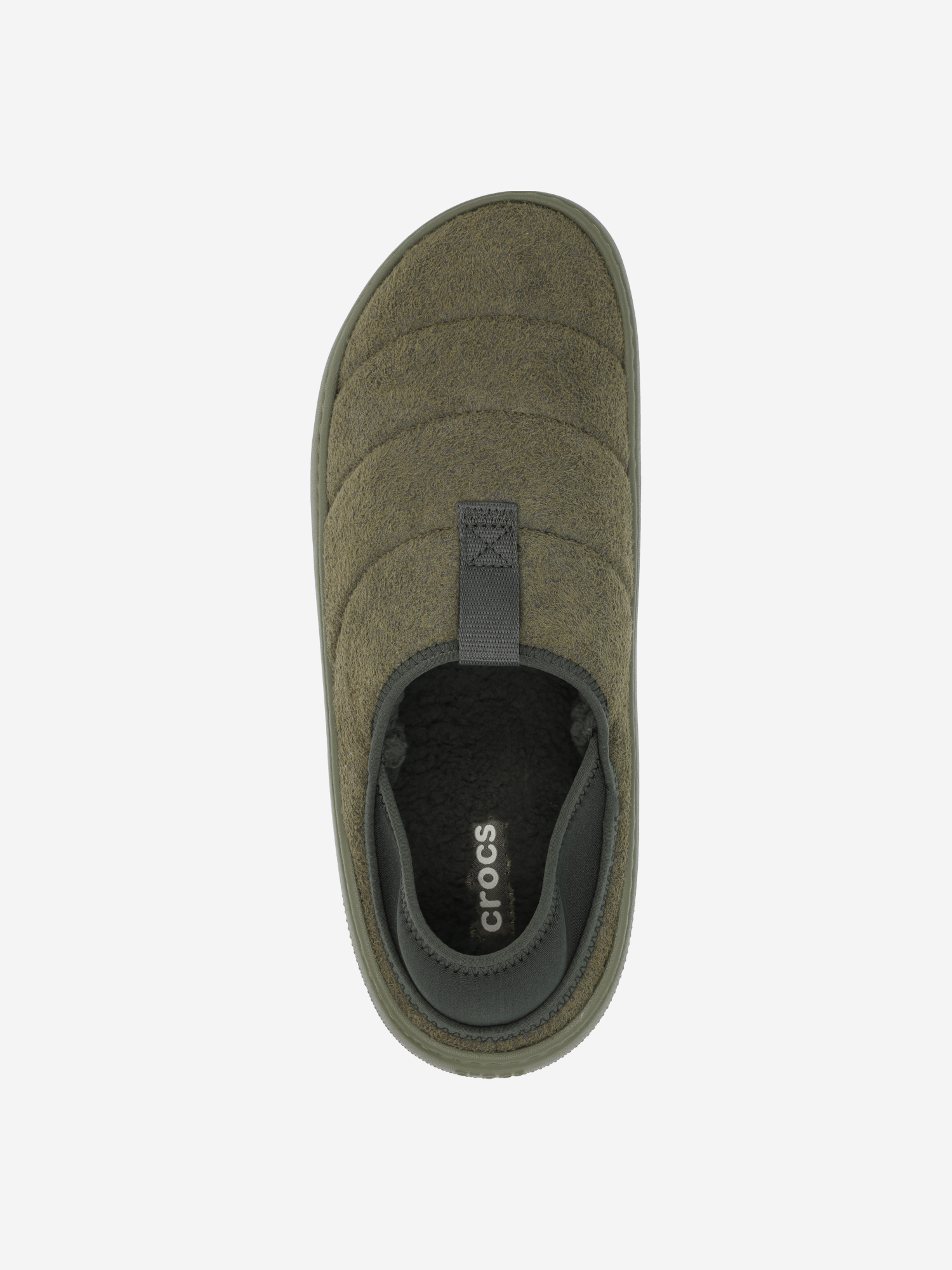 фото Слипоны утепленные мужские crocs classic sueded moc, зеленый
