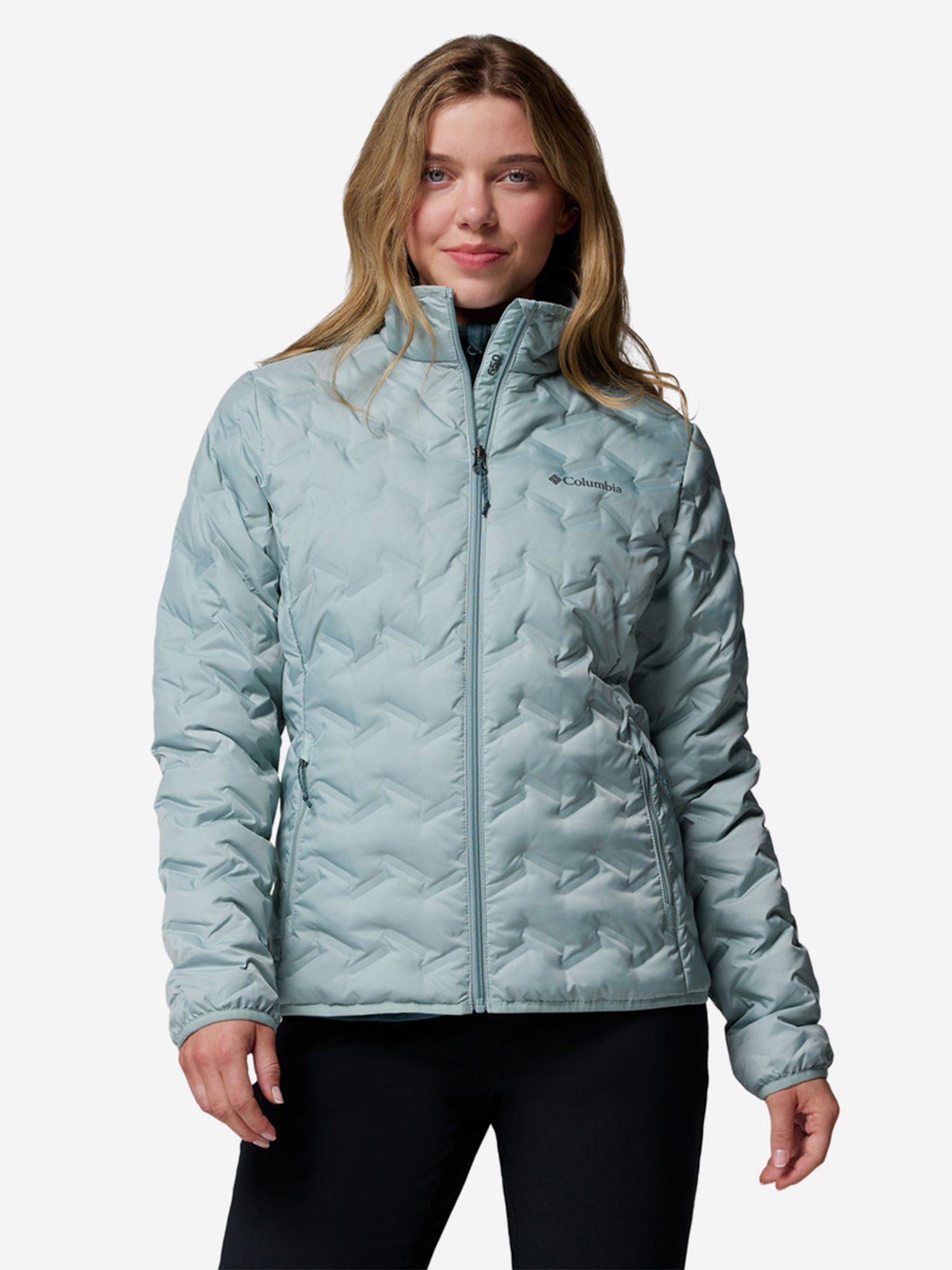 фото Пуховик женский columbia delta ridge ii down jacket, голубой