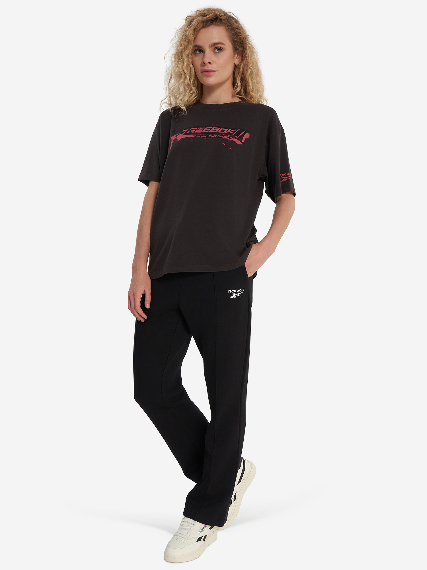 фото Брюки женские reebok brielle pintuck, черный