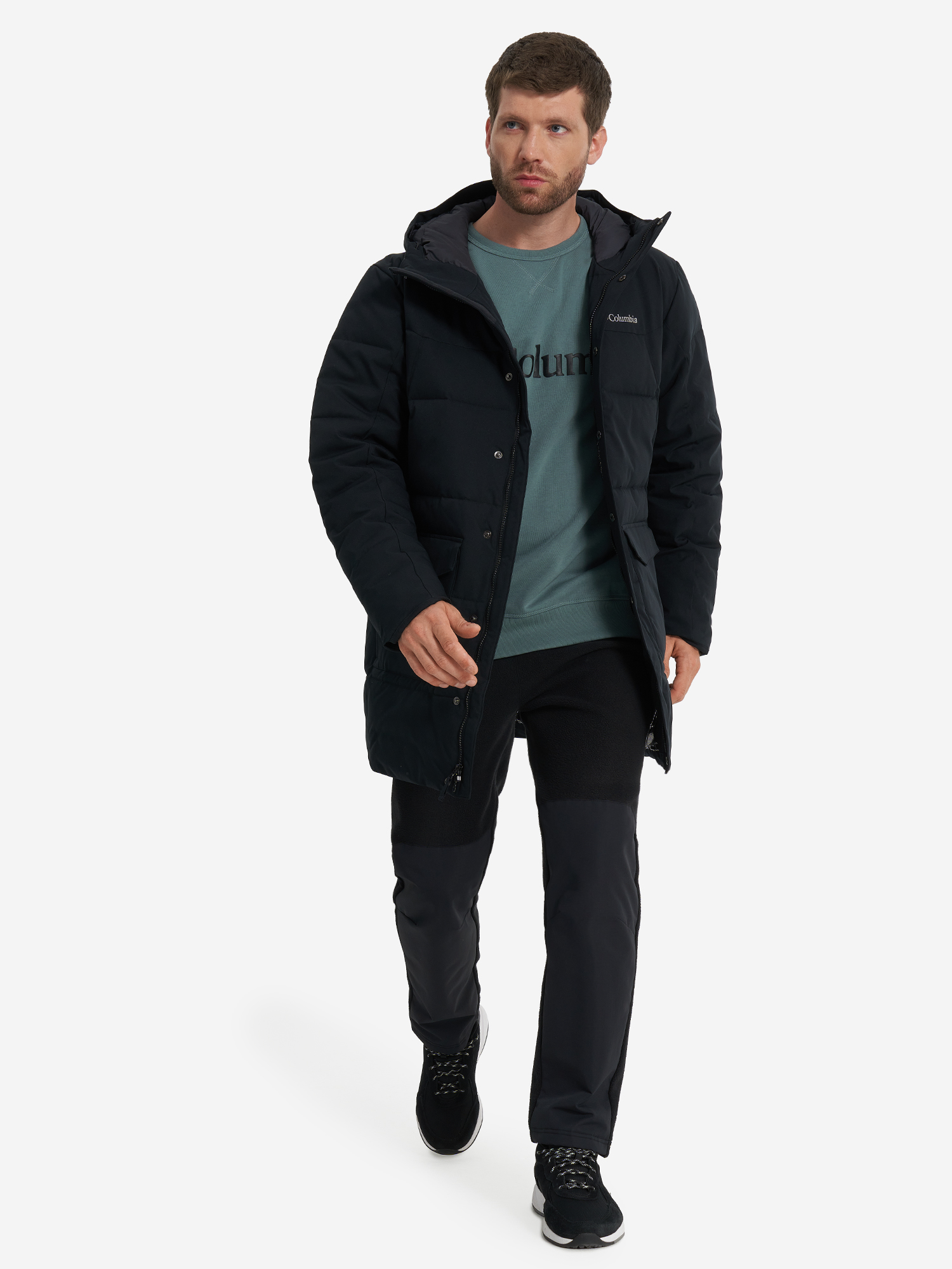 фото Куртка утепленная мужская columbia cedar summit ii mid insulated jacket, черный