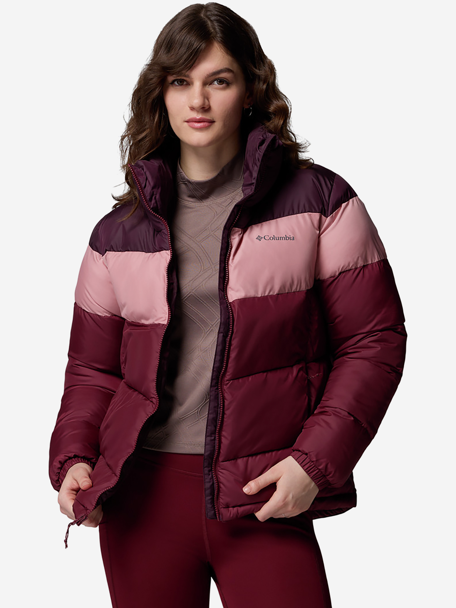 фото Куртка утепленная женская columbia puffect ii colorblock jacket, красный