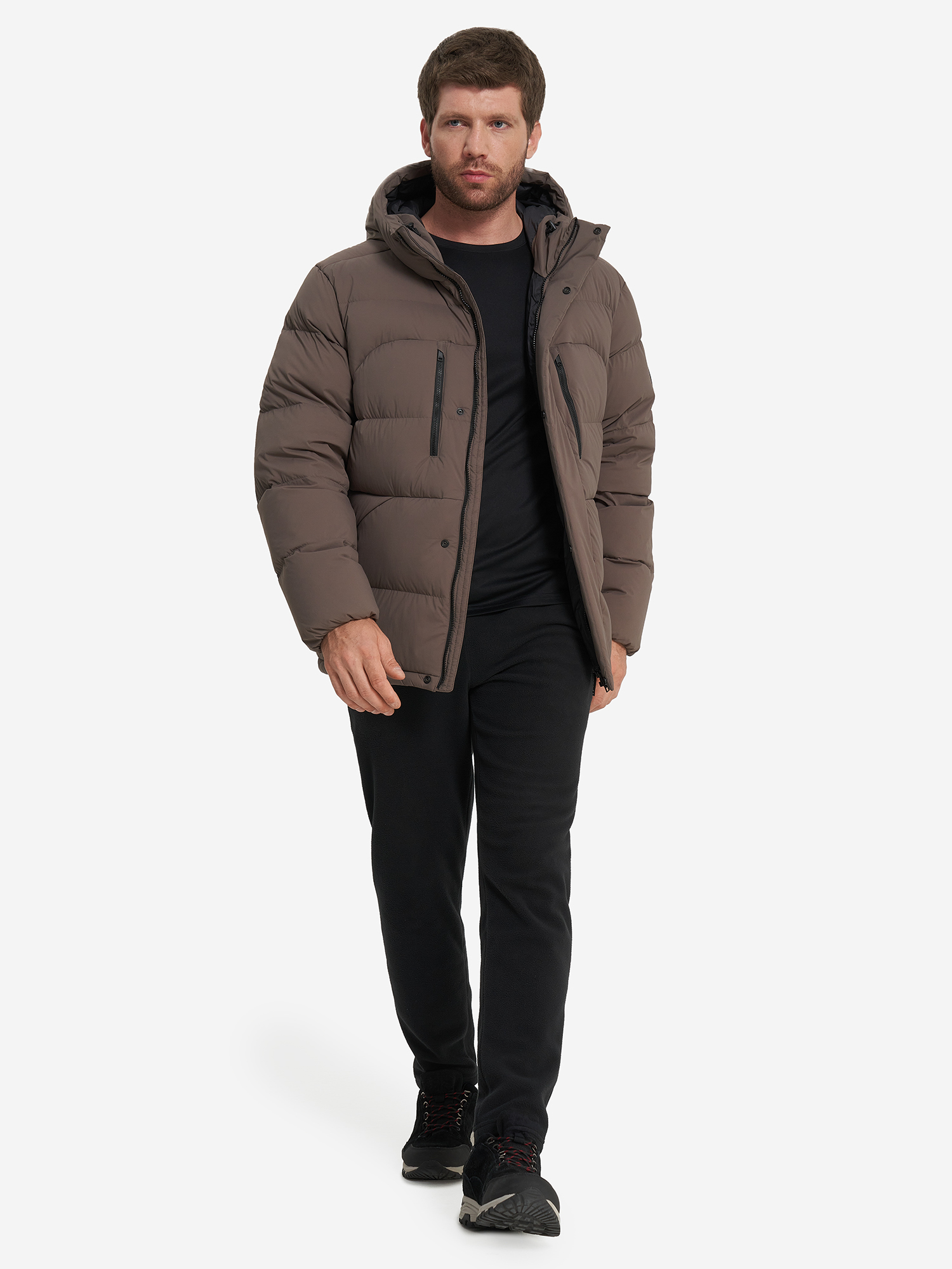 фото Пуховик мужской jack wolfskin roemertor, коричневый