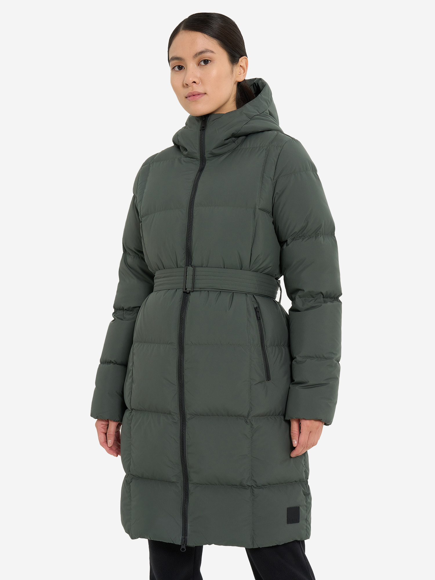 фото Пальто пуховое женское jack wolfskin frozen lake, зеленый