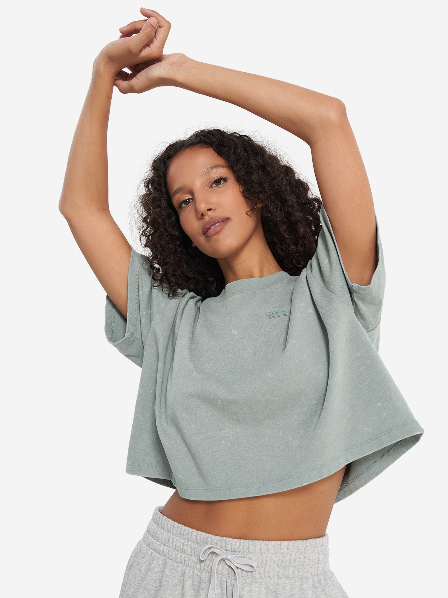 фото Футболка женская under armour wash, зеленый
