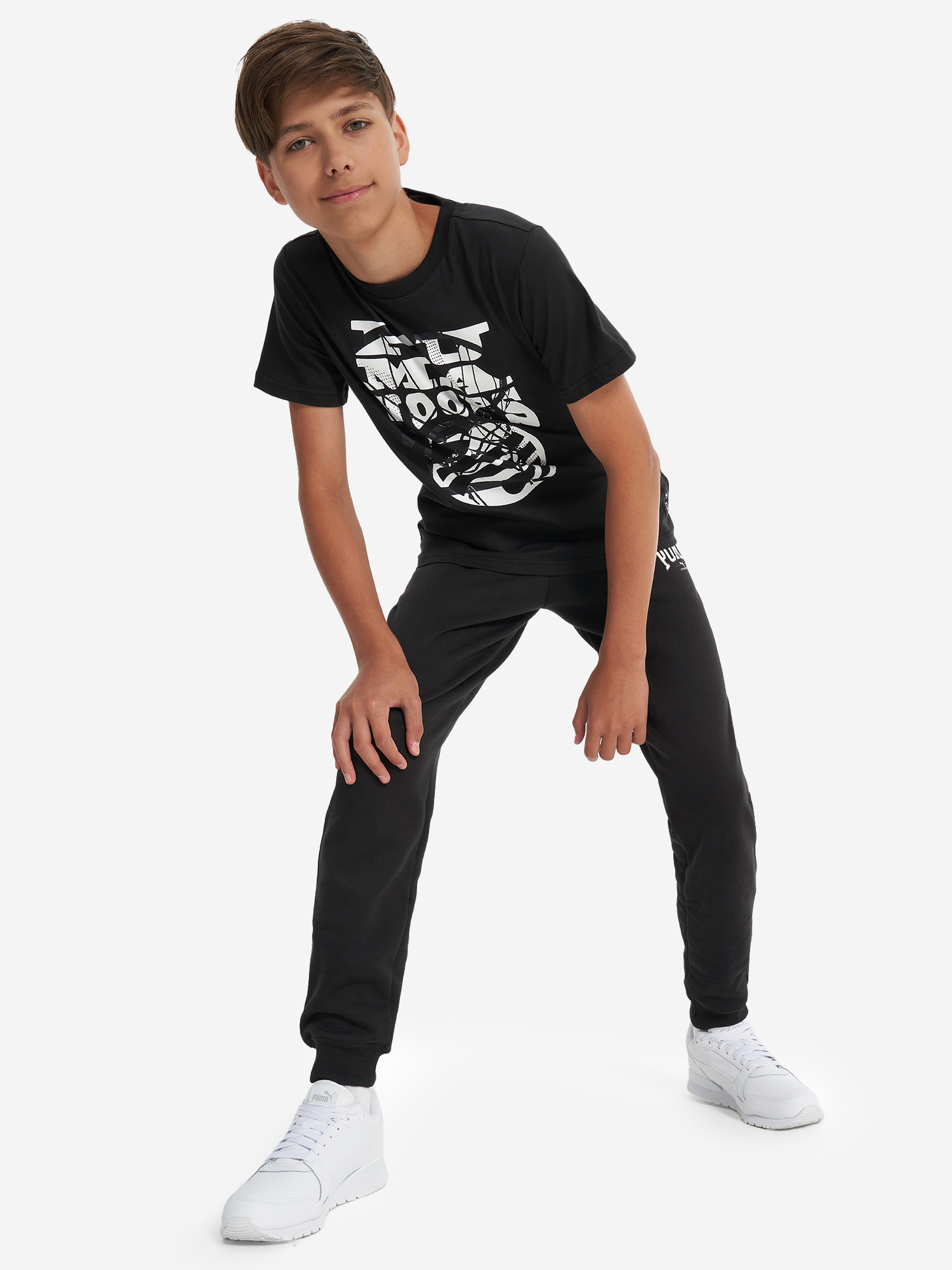 фото Футболка для мальчиков puma basketball blueprint, черный