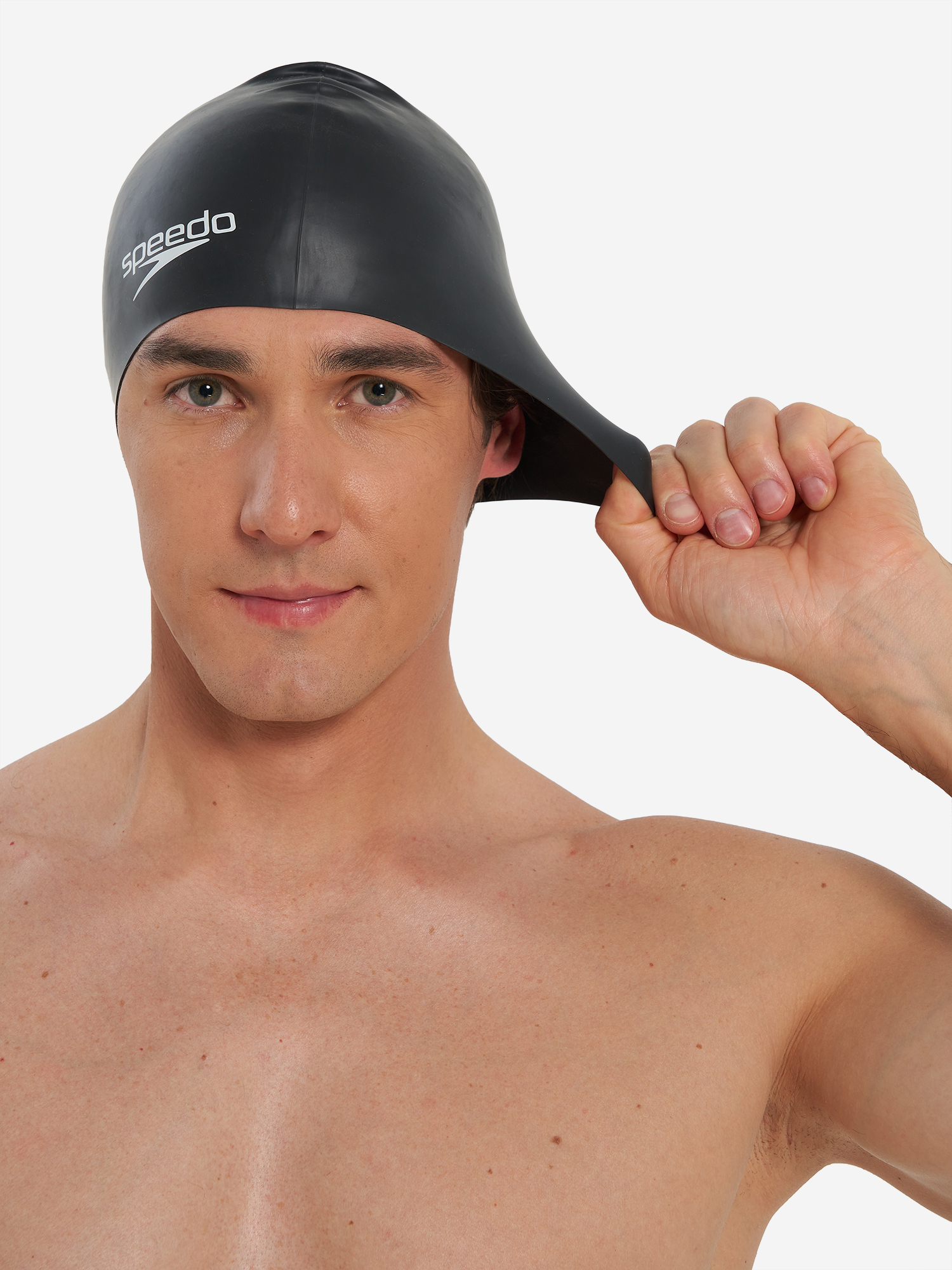 фото Шапочка для плавания speedo flat silicone, черный