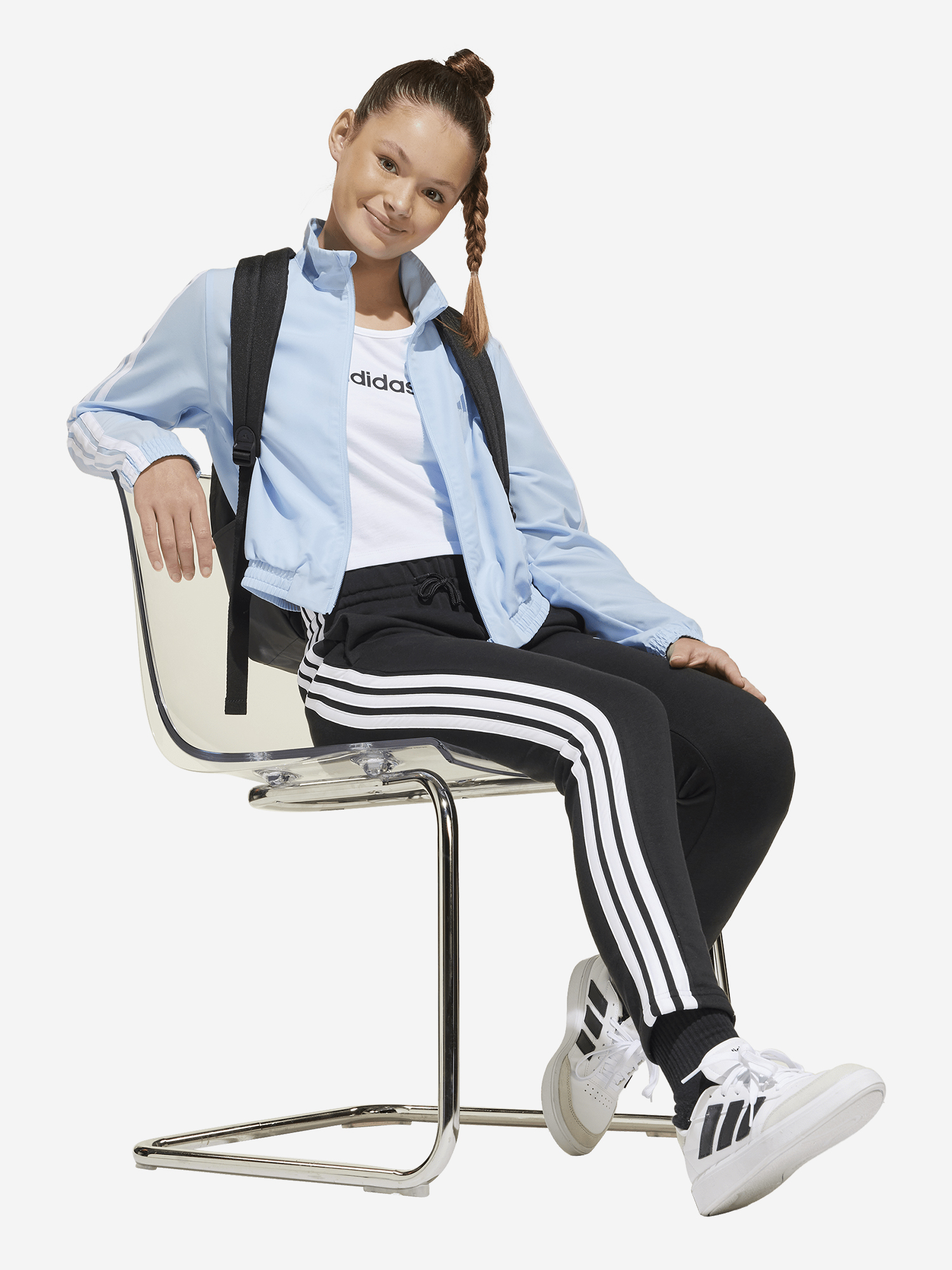 фото Брюки для девочек adidas, черный