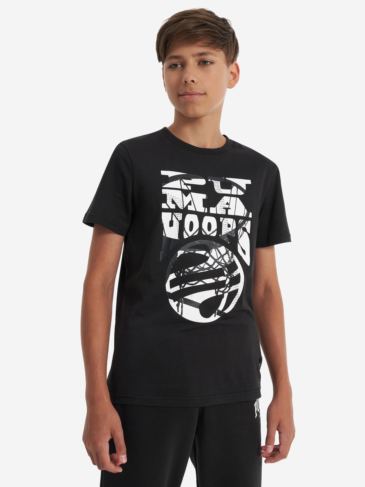 фото Футболка для мальчиков puma basketball blueprint, черный