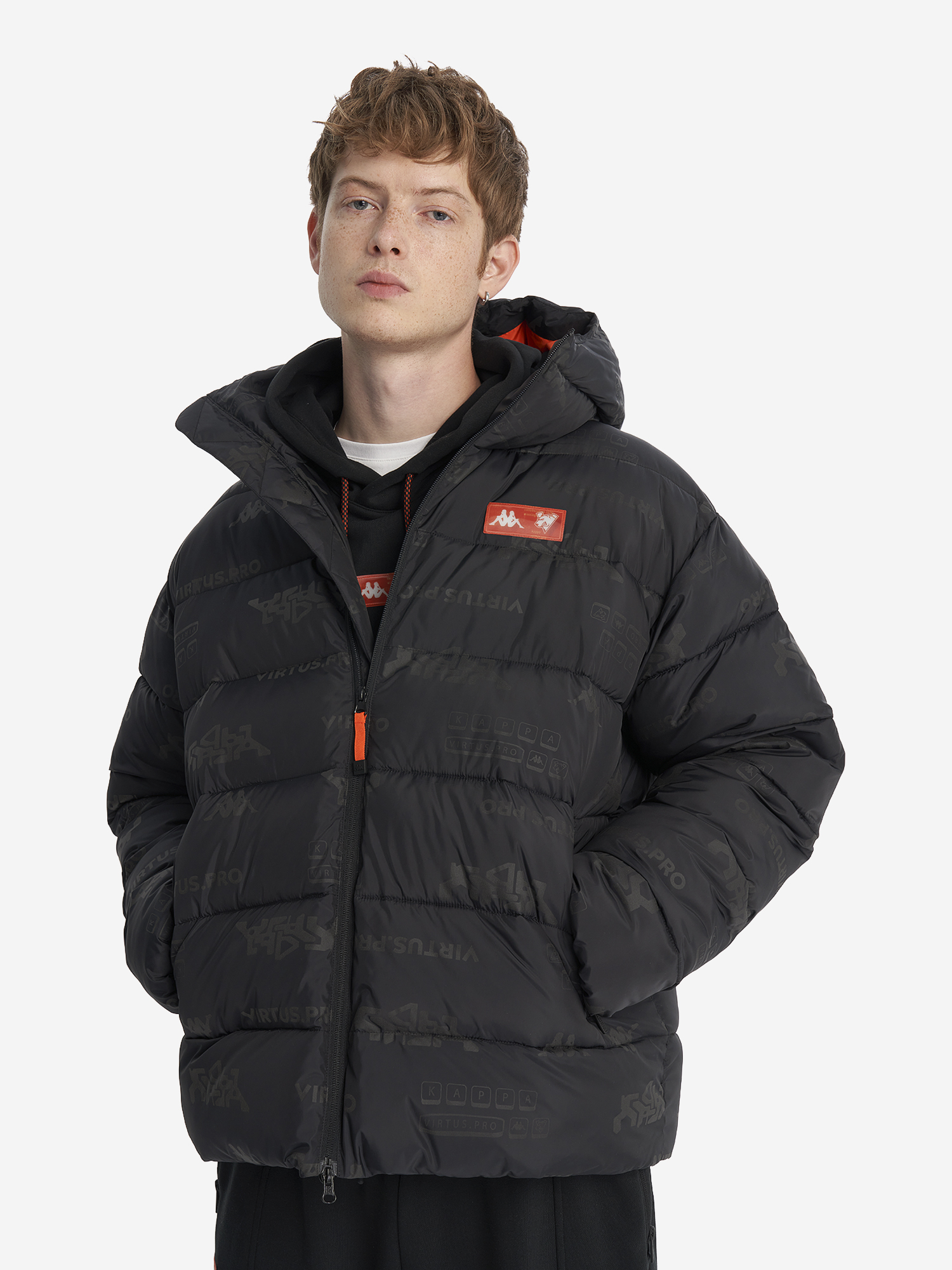 фото Пуховик kappa x virtus.pro, черный