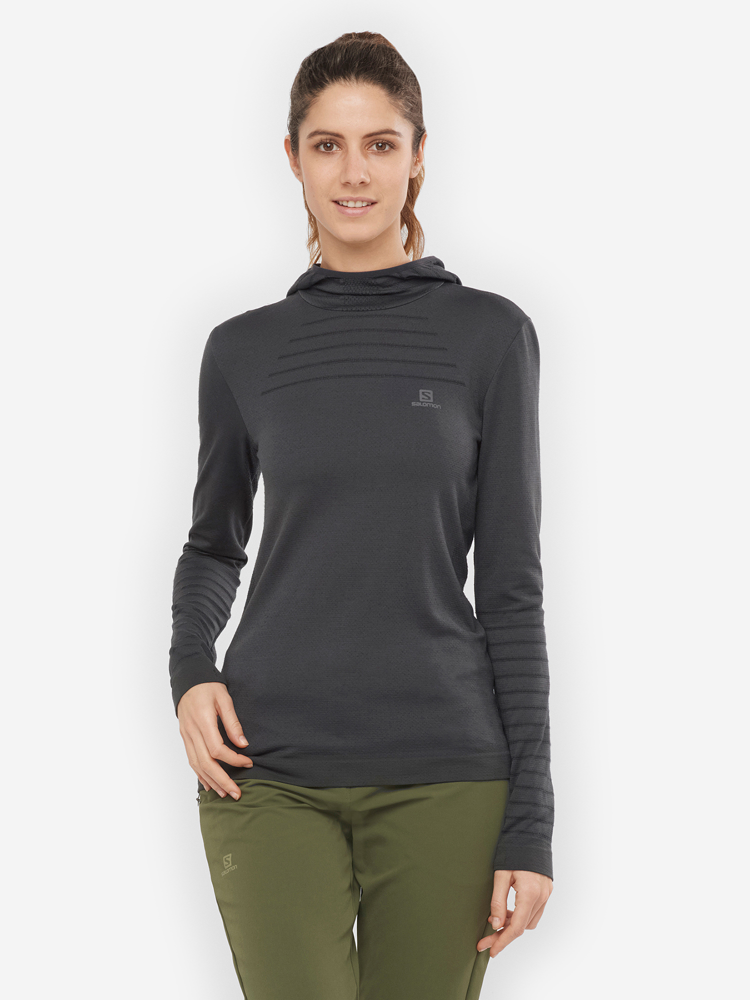 Лонгслив женский Salomon Outspeed Wool, Черный 
Лонгслив женский Salomon Outspeed Wool, Черный