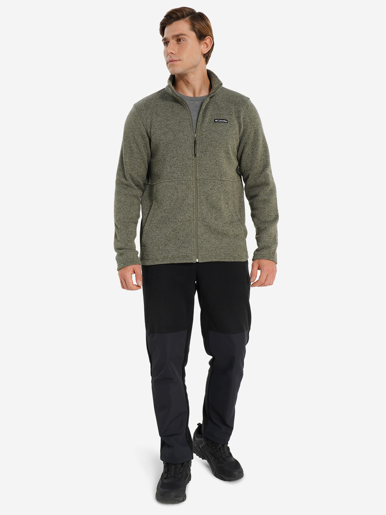 фото Толстовка мужская columbia alto pass full zip fleece, зеленый