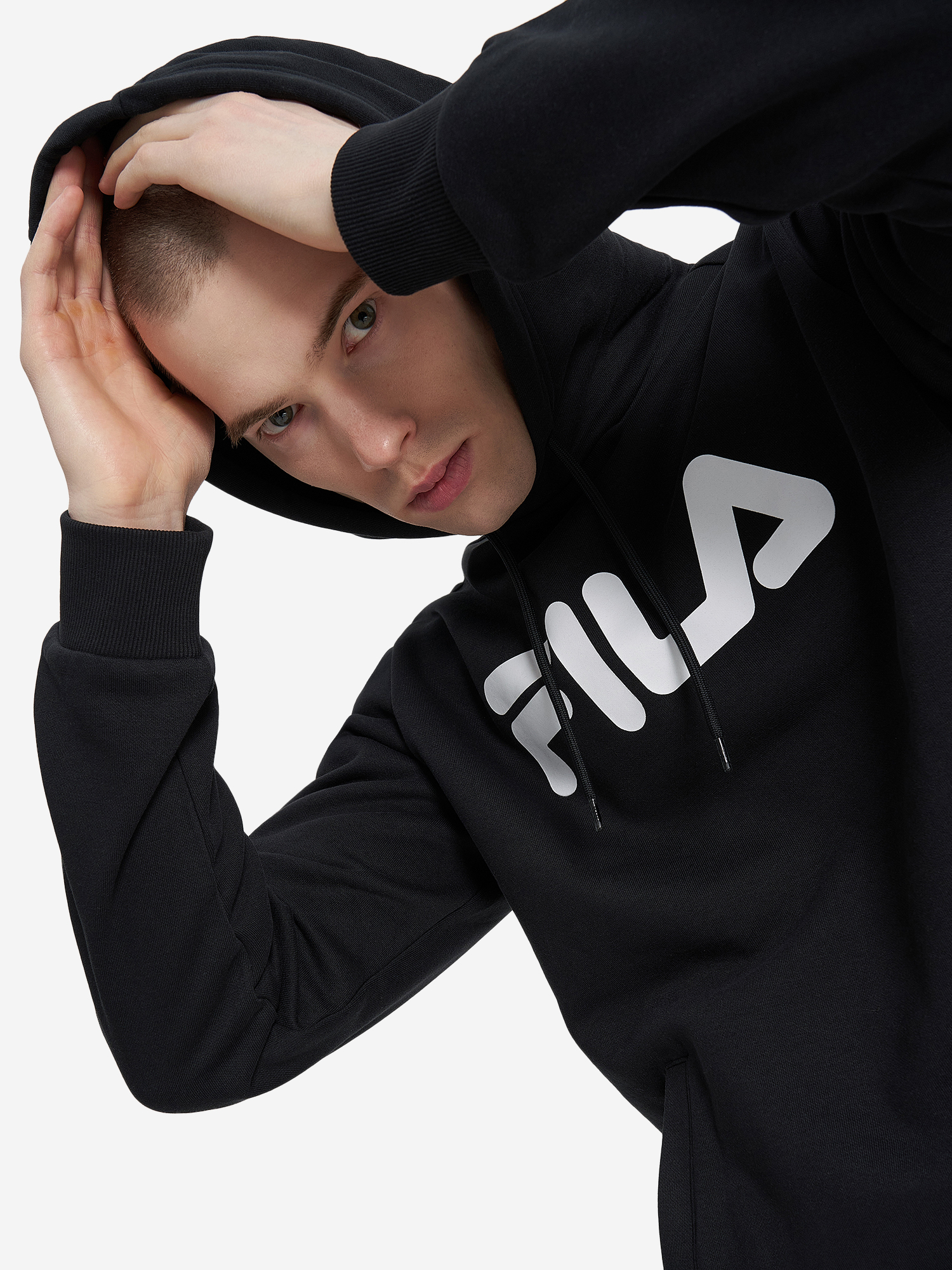 фото Худи мужское fila essentials, черный