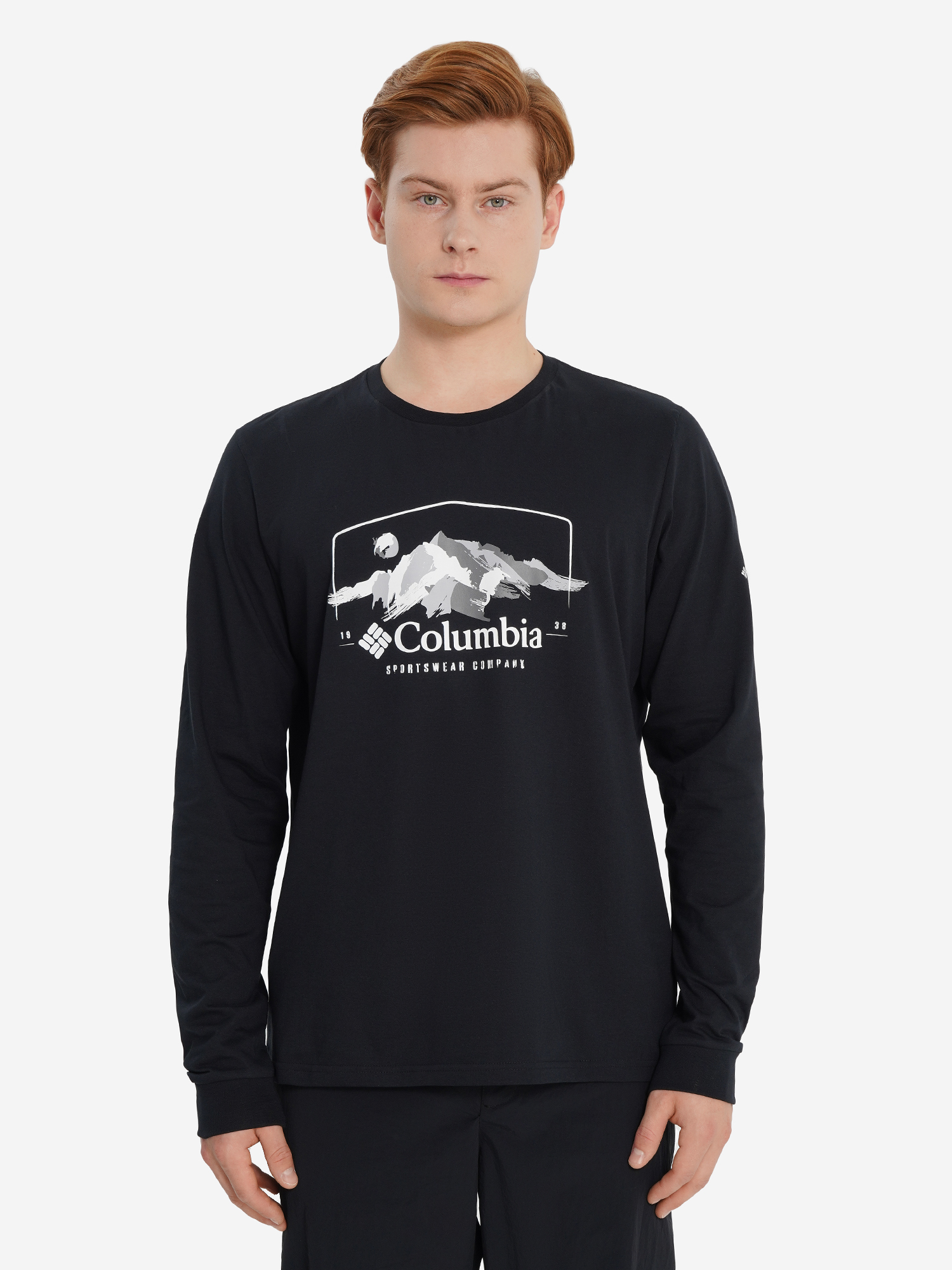 фото Лонгслив мужской columbia csc seasonal logo ls tee, черный