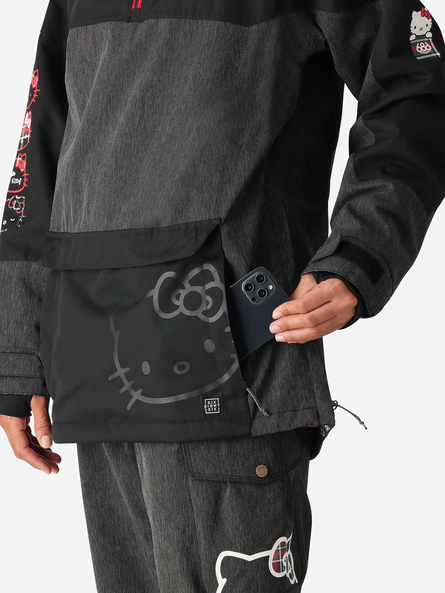фото Анорак женский 686 hello kitty, черный