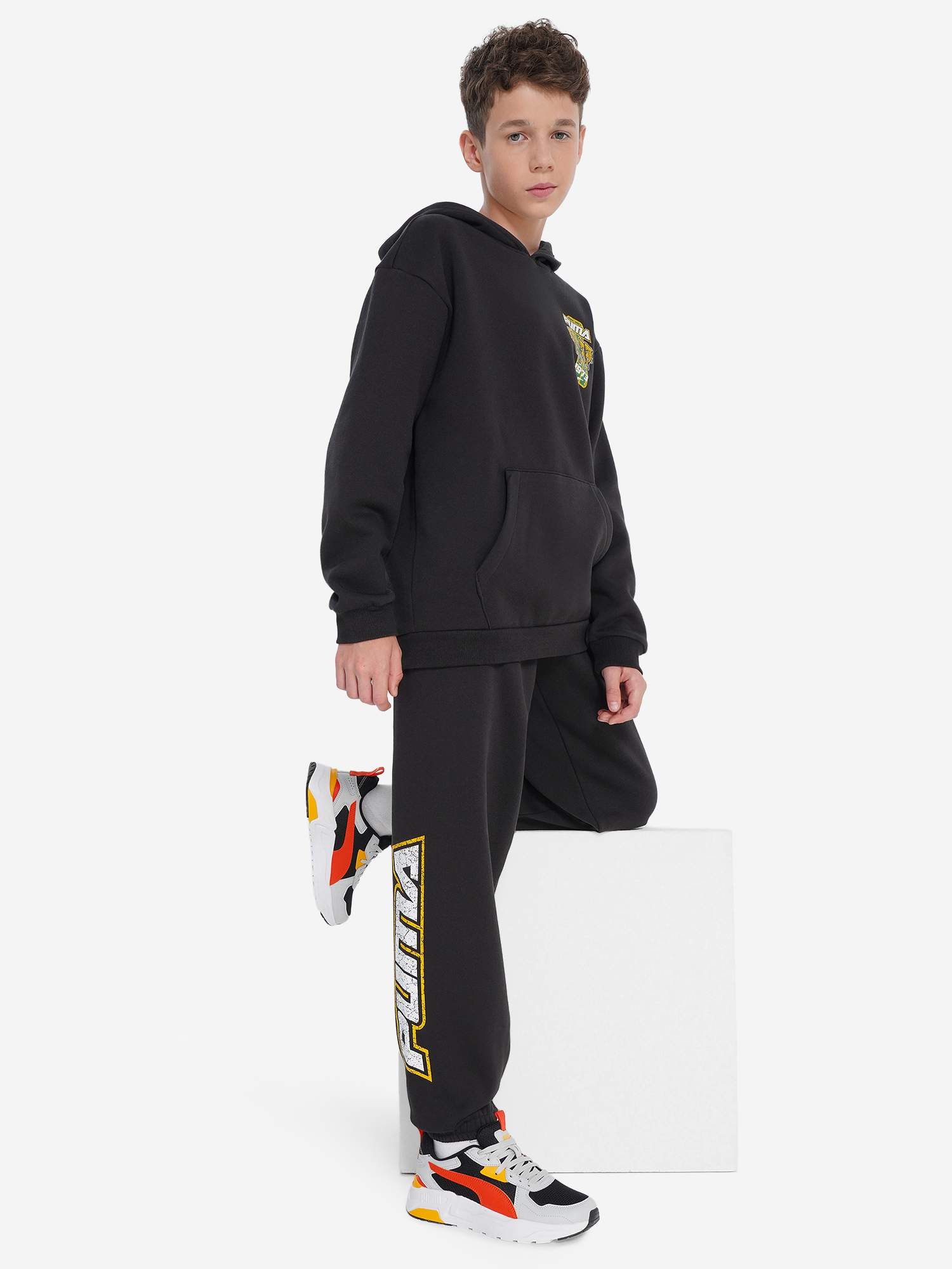 фото Брюки для мальчиков puma basketball hoopstellations, черный