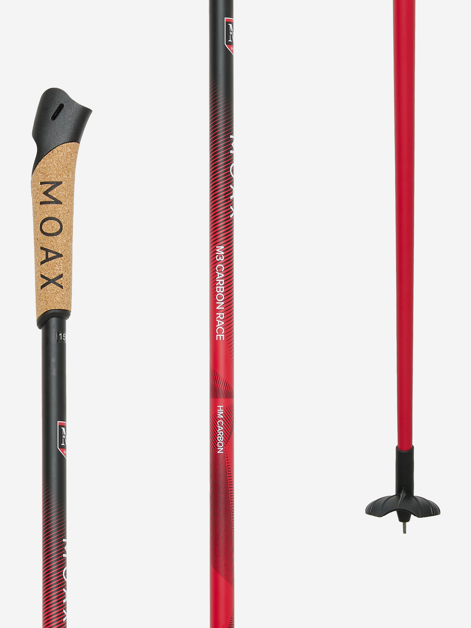 фото Палки лыжные moaxsport m3 carbon race, красный