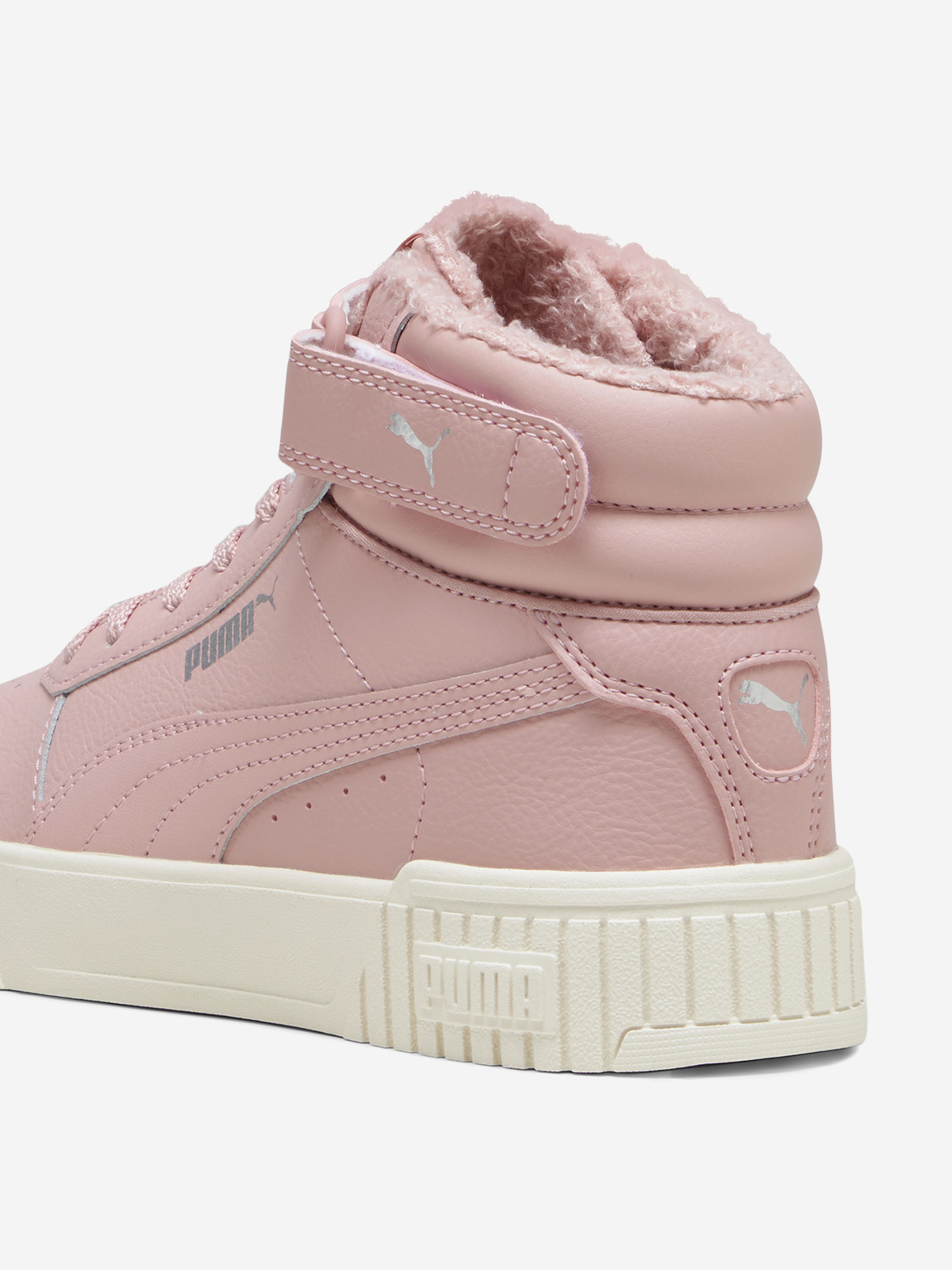 фото Кеды утепленные для девочек puma carina 2.0 mid wtr jr, розовый