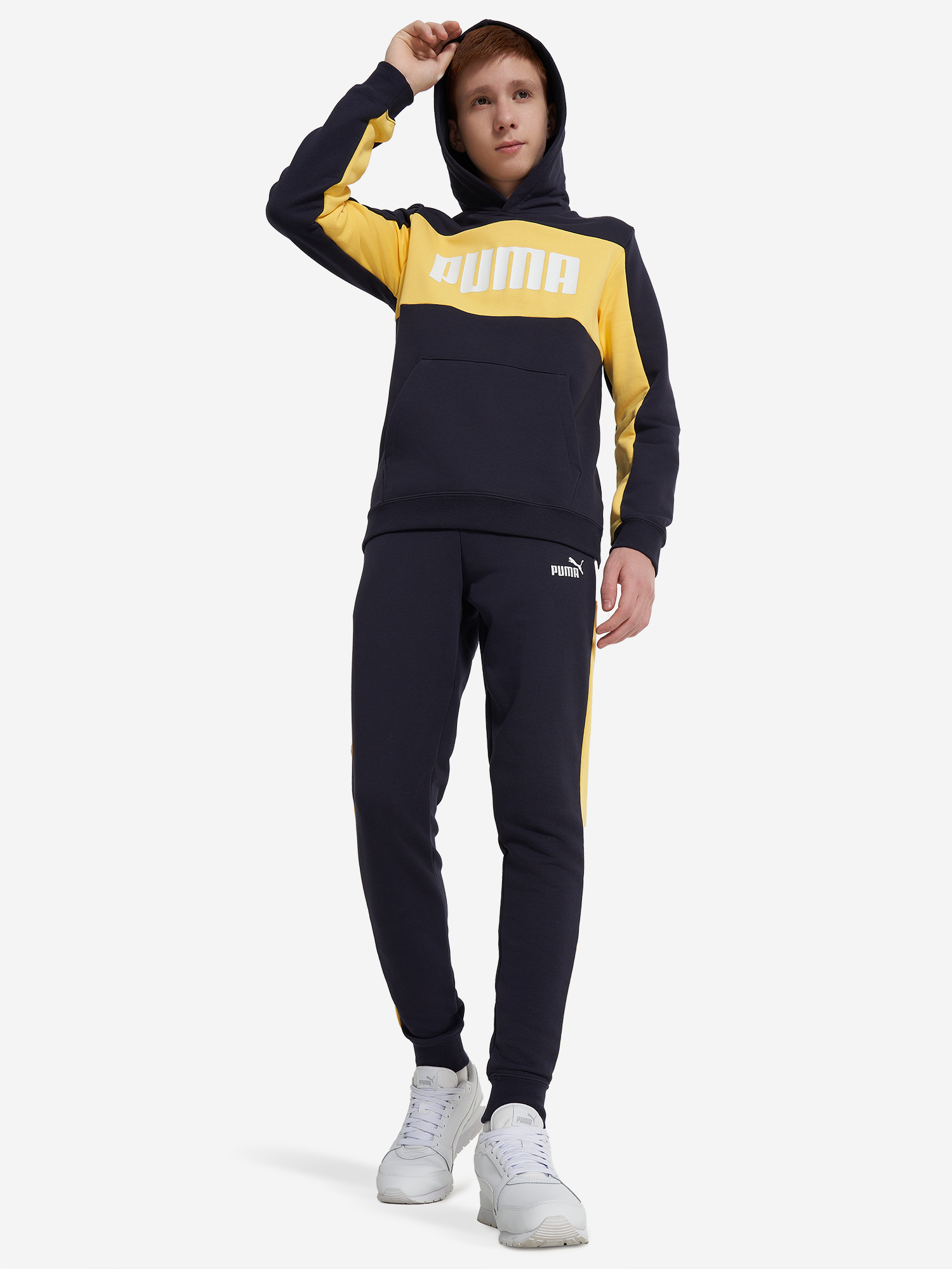 фото Худи для мальчиков puma block, синий