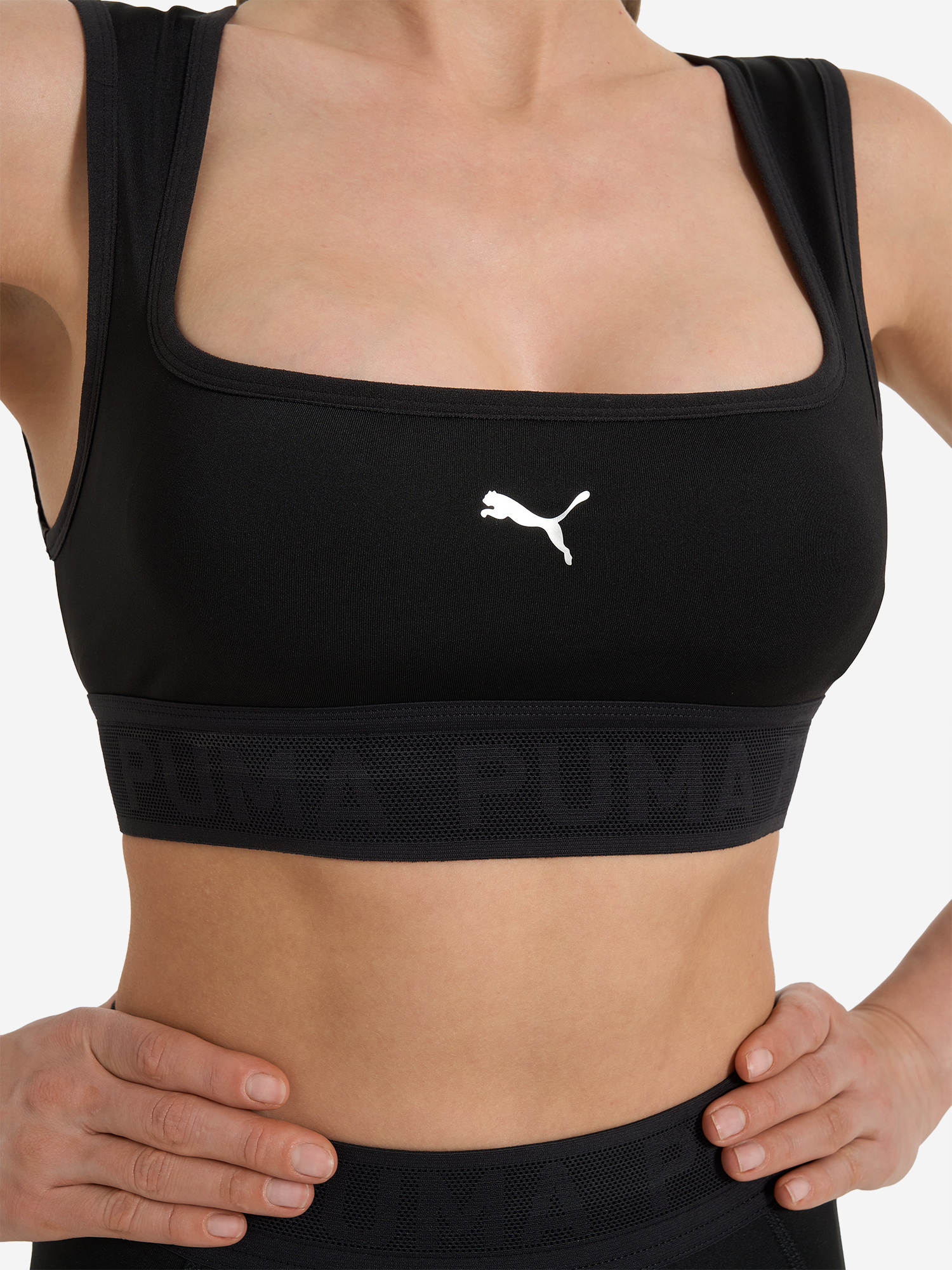 фото Топ бра спортивный puma move lace bra, черный