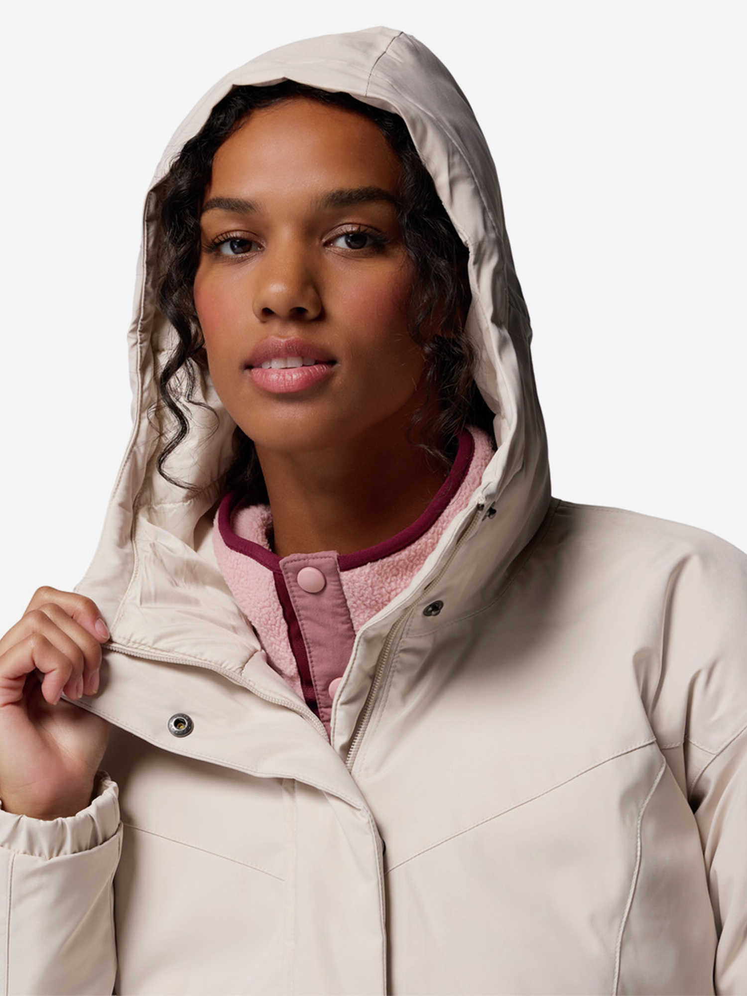 фото Парка женская columbia kennedy meadows mid down parka, бежевый