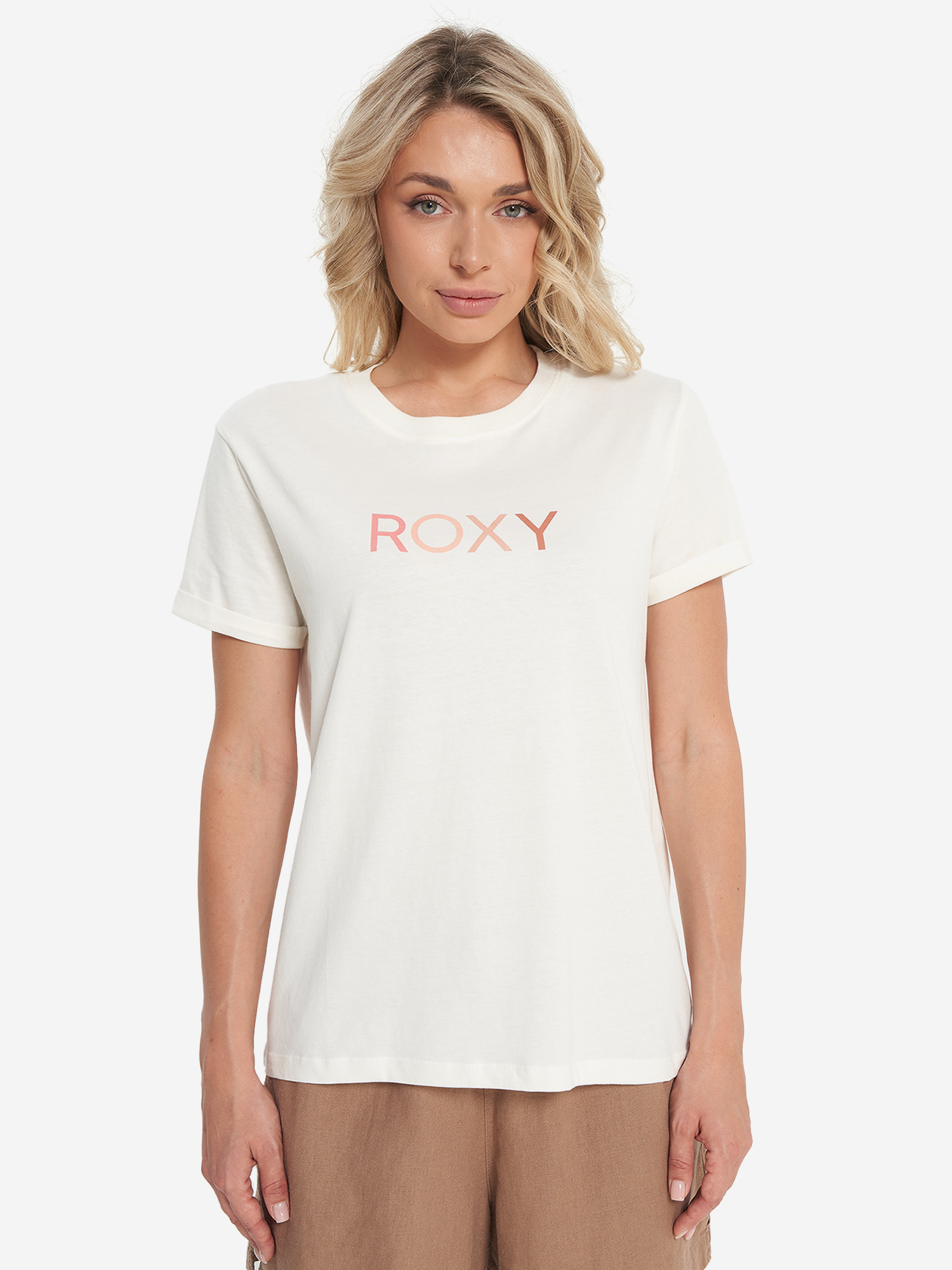 фото Футболка женская roxy, бежевый