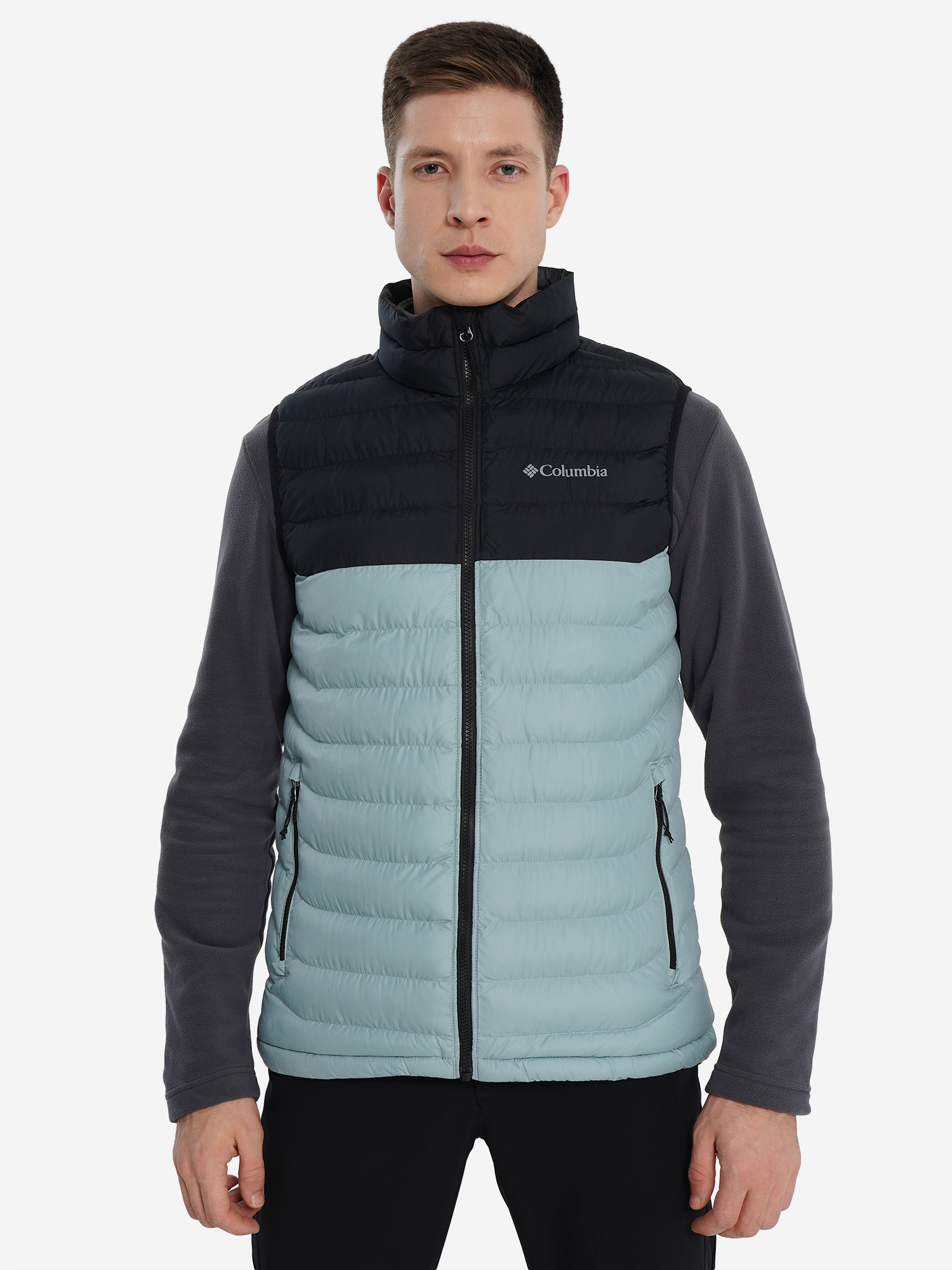 фото Жилет утепленный мужской columbia powder lite ii vest, голубой