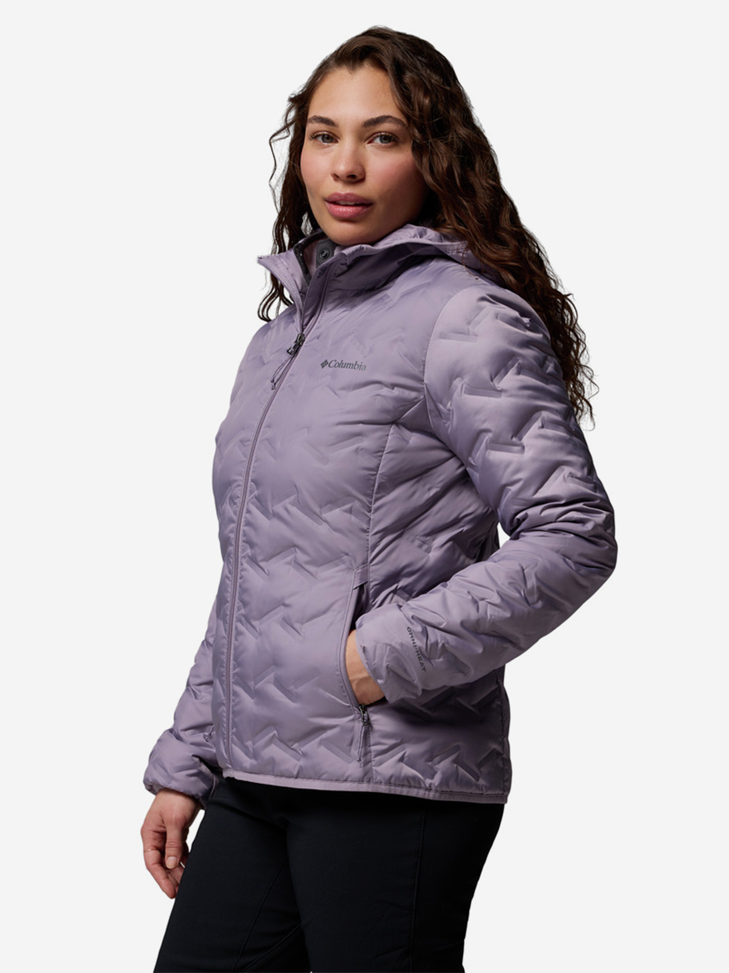 фото Пуховик женский columbia delta ridge ii down hooded jacket, розовый
