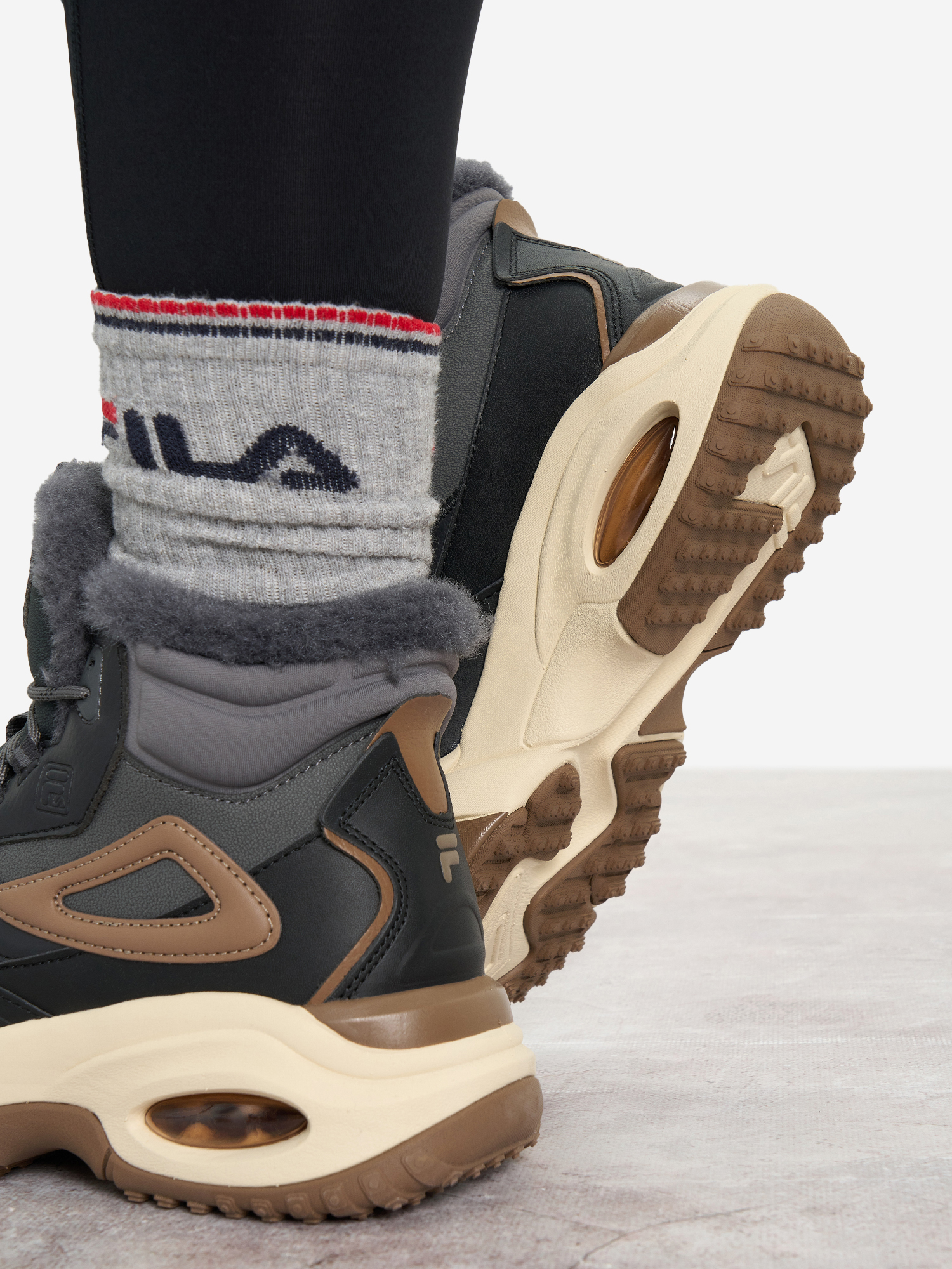 фото Кроссовки утепленные женские fila wander mid, черный