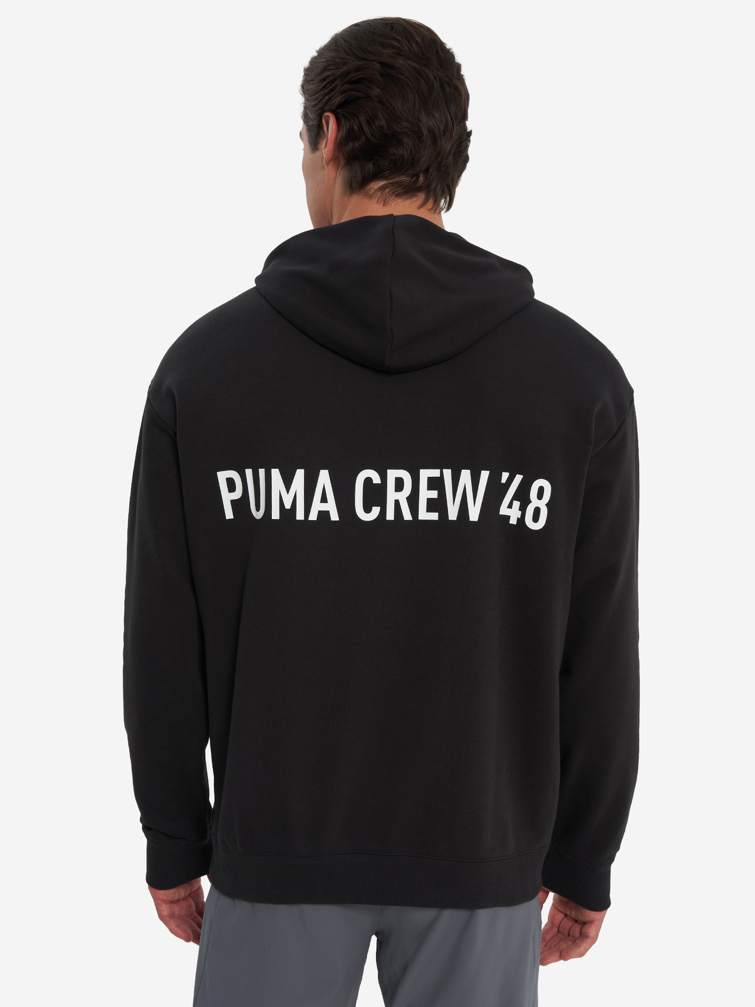 фото Худи мужское puma graphic french terry, черный