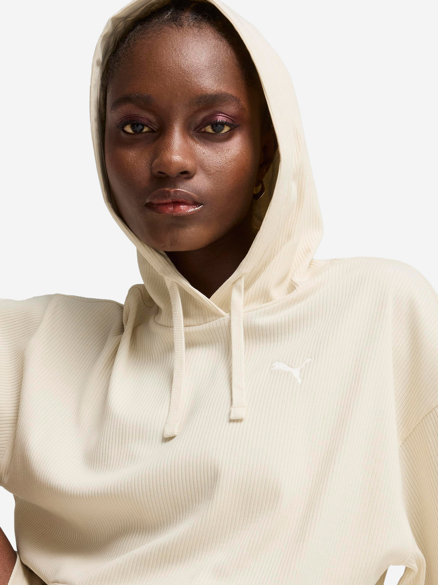фото Худи женское puma ess elevated, бежевый