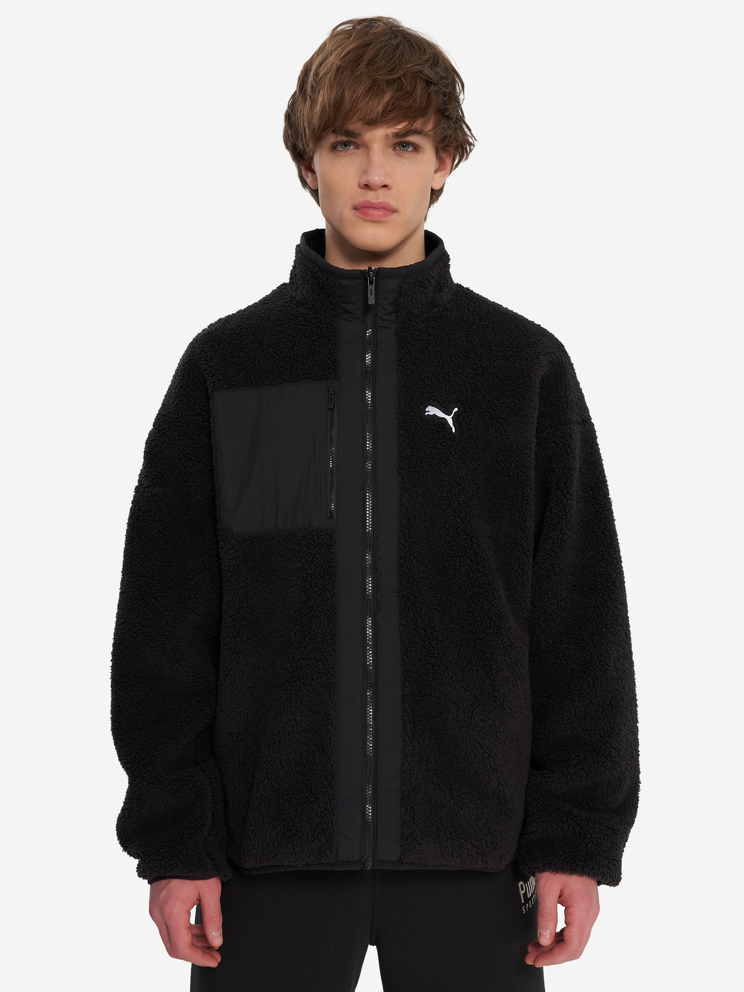 фото Толстовка мужская puma reversible hybrid sherpa, черный