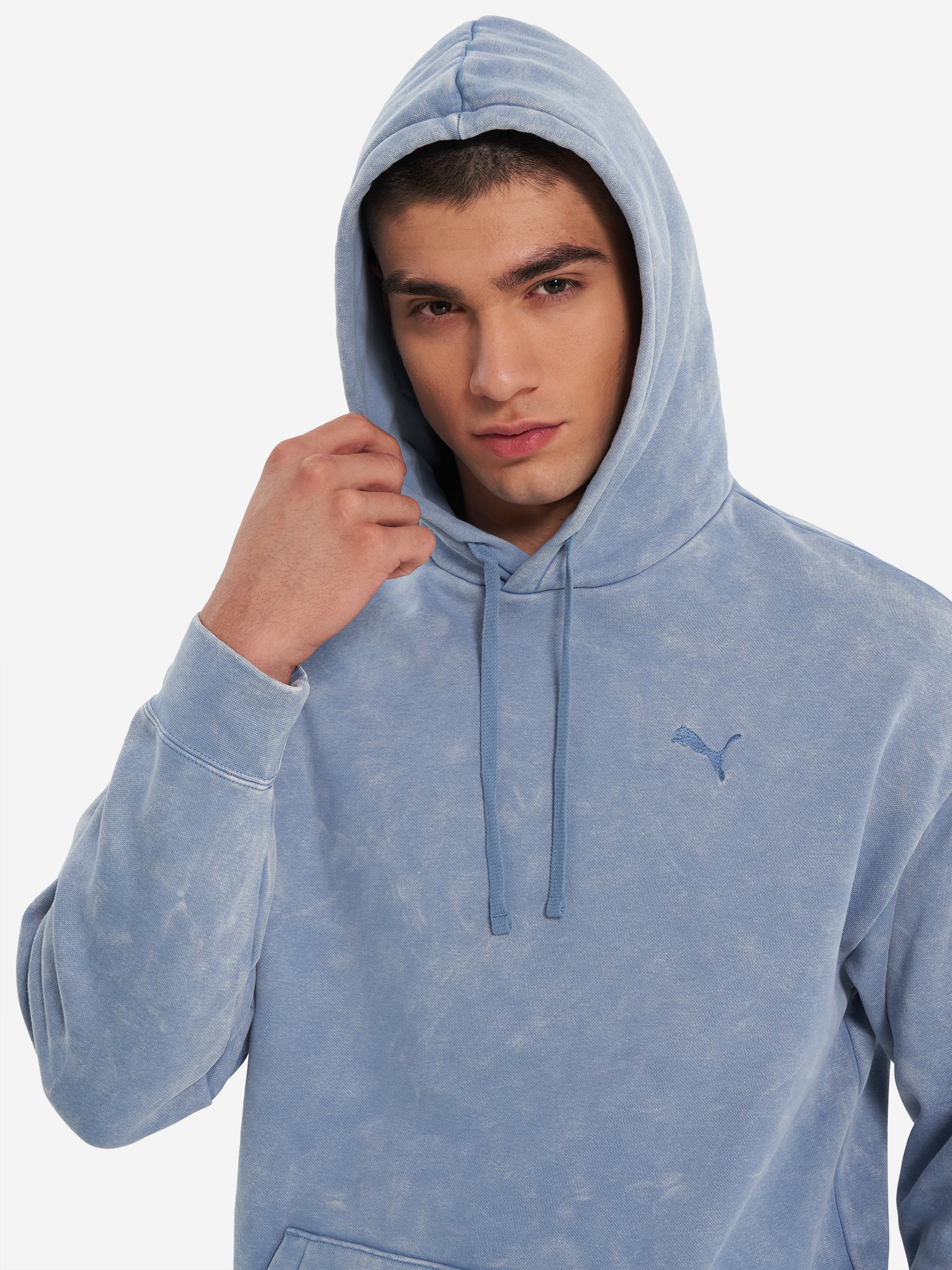 фото Худи мужское puma ess elevated, голубой