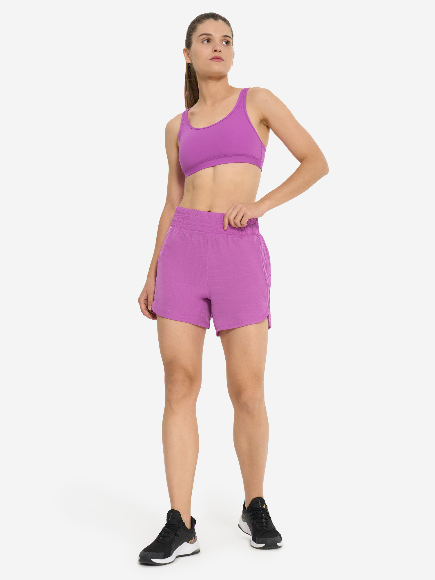 фото Топ бра спортивный adidas, фиолетовый
