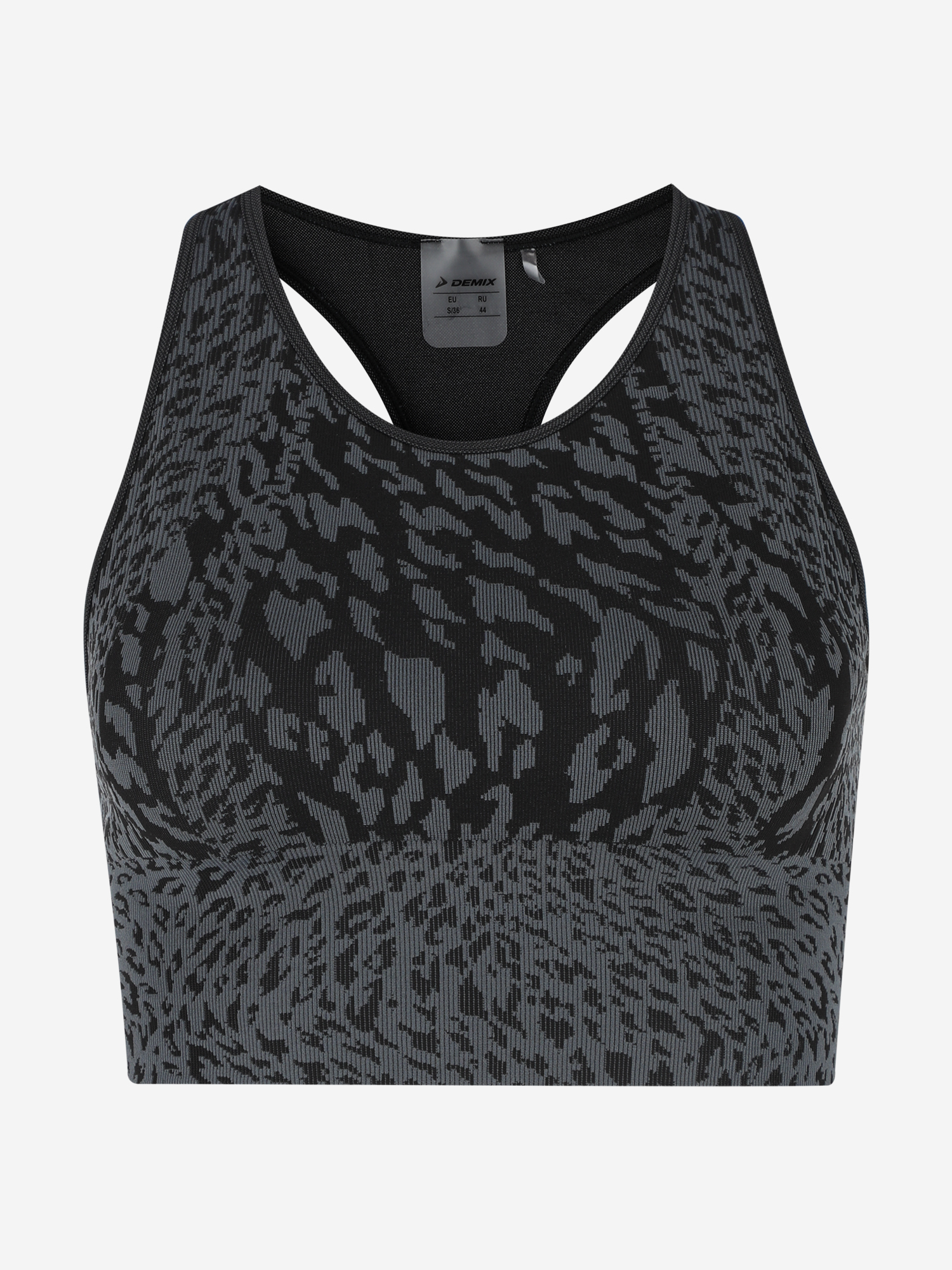 фото Топ бра спортивный demix highflow yoga seamless longline, черный