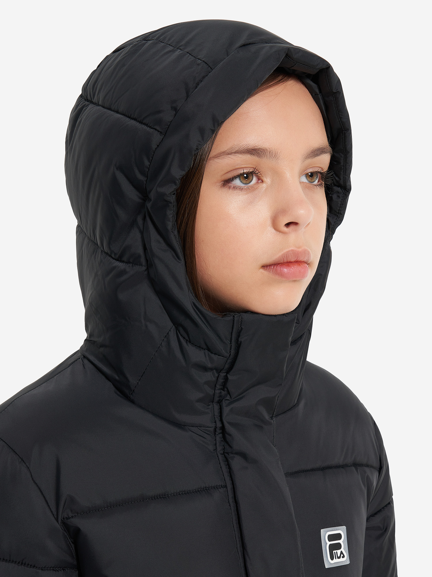 фото Пальто утепленное для девочек fila, черный