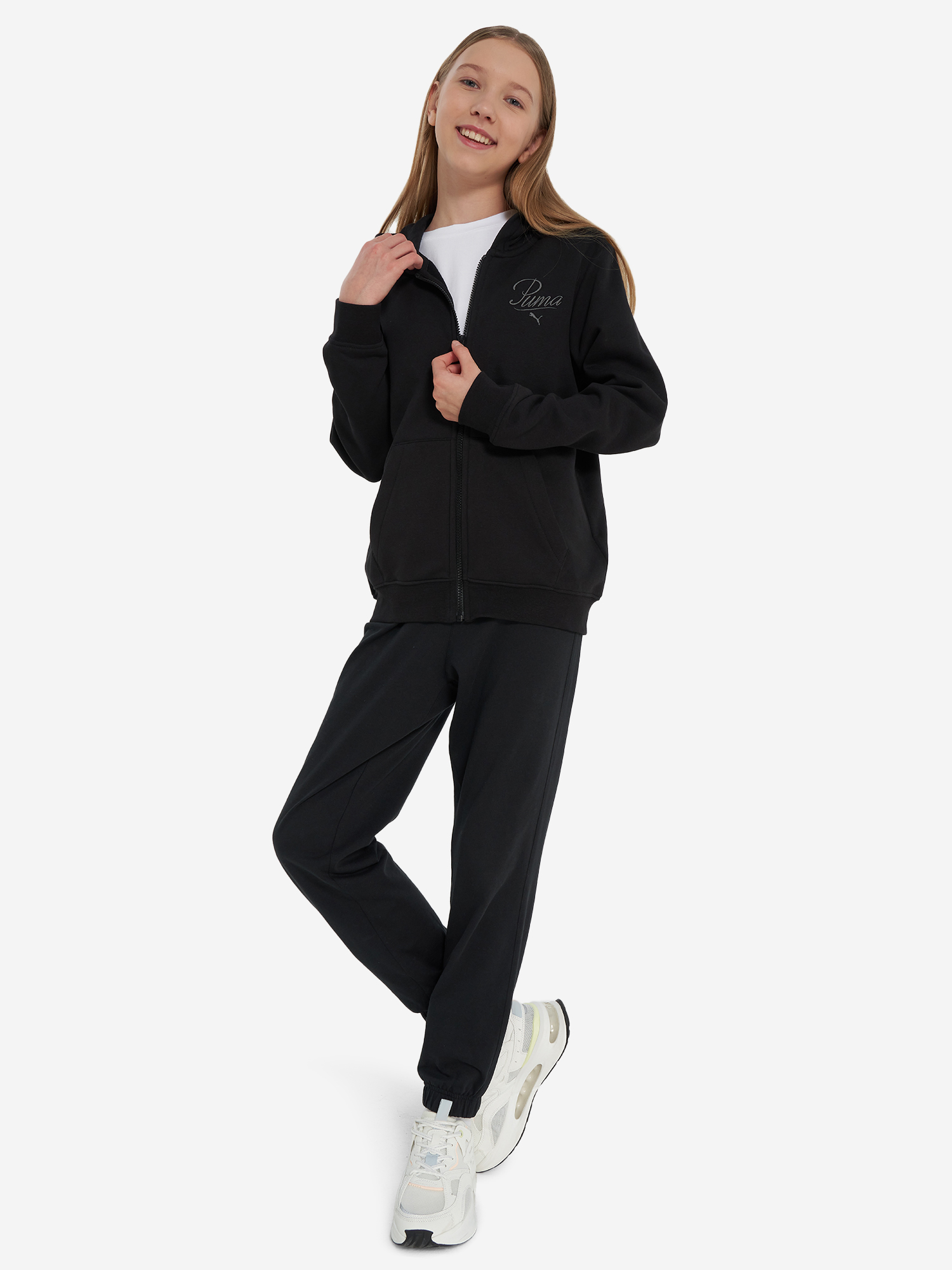 фото Толстовка для девочек puma ess script, черный